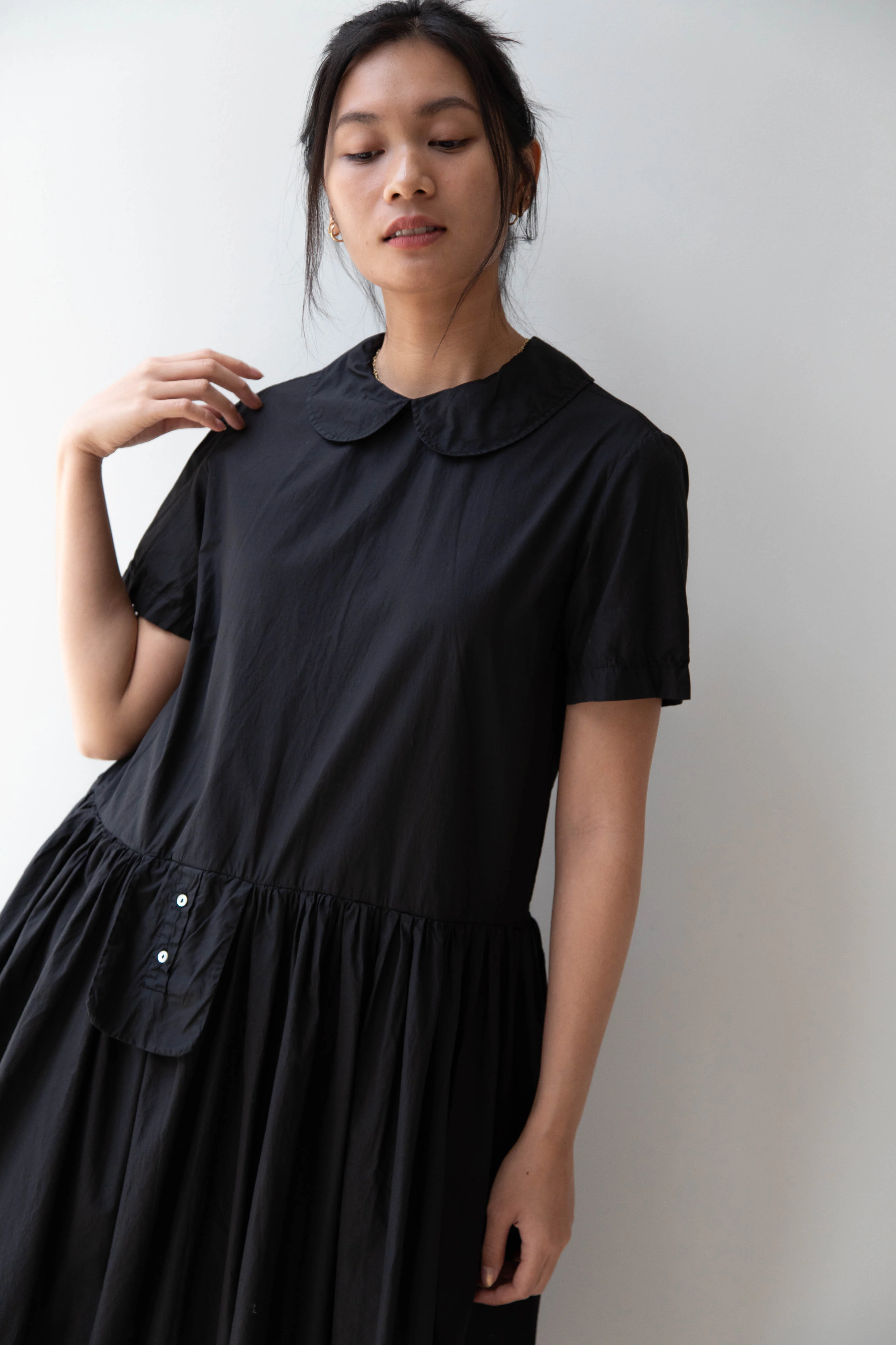 Nitto | Olga Pocket Dress in Black Cotton - Image 42