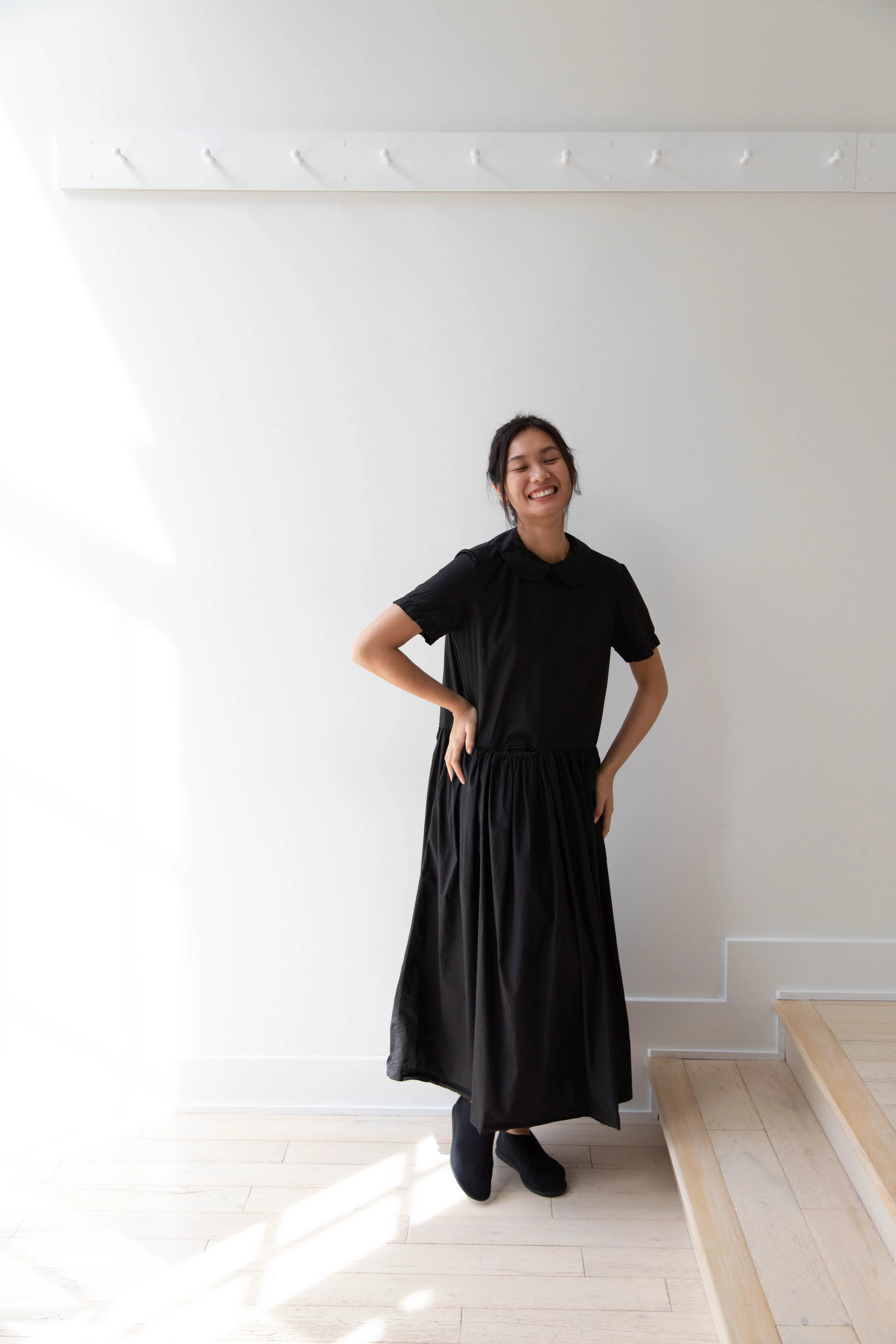Nitto | Olga Pocket Dress in Black Cotton - Image 44