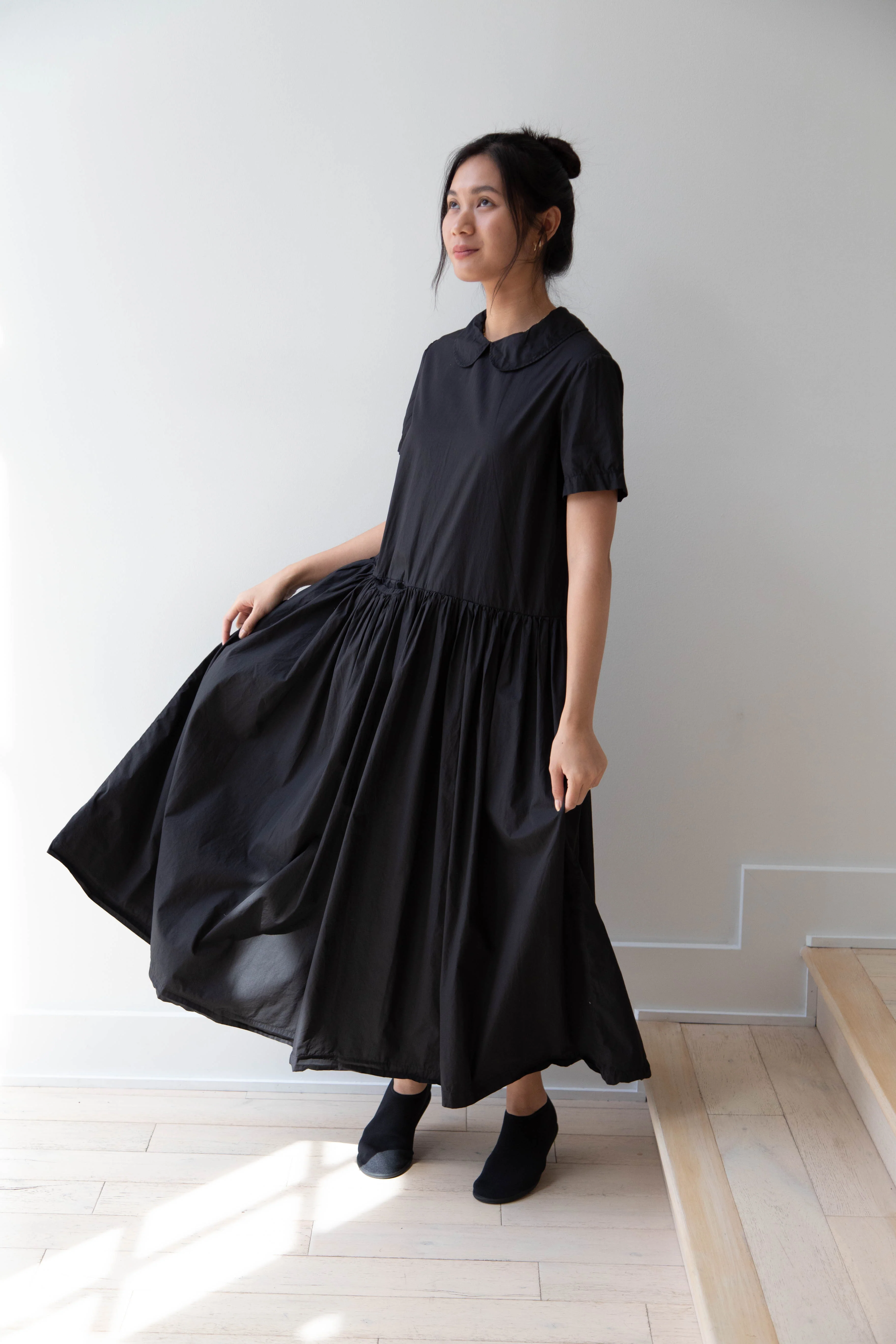 Nitto | Olga Pocket Dress in Black Cotton - Image 45