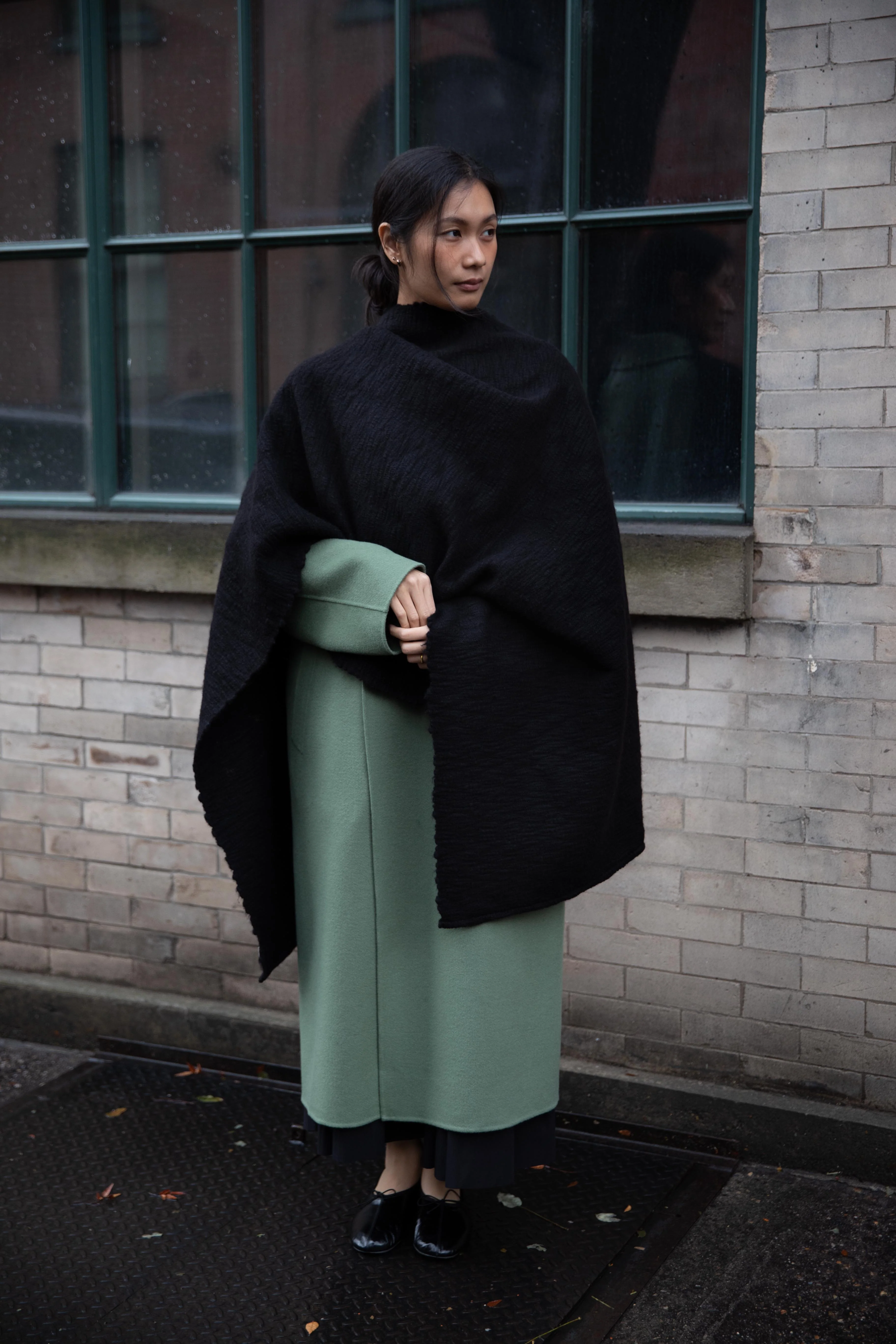 Norlha | Handspun Shepherd Scarf in Black - Image 19