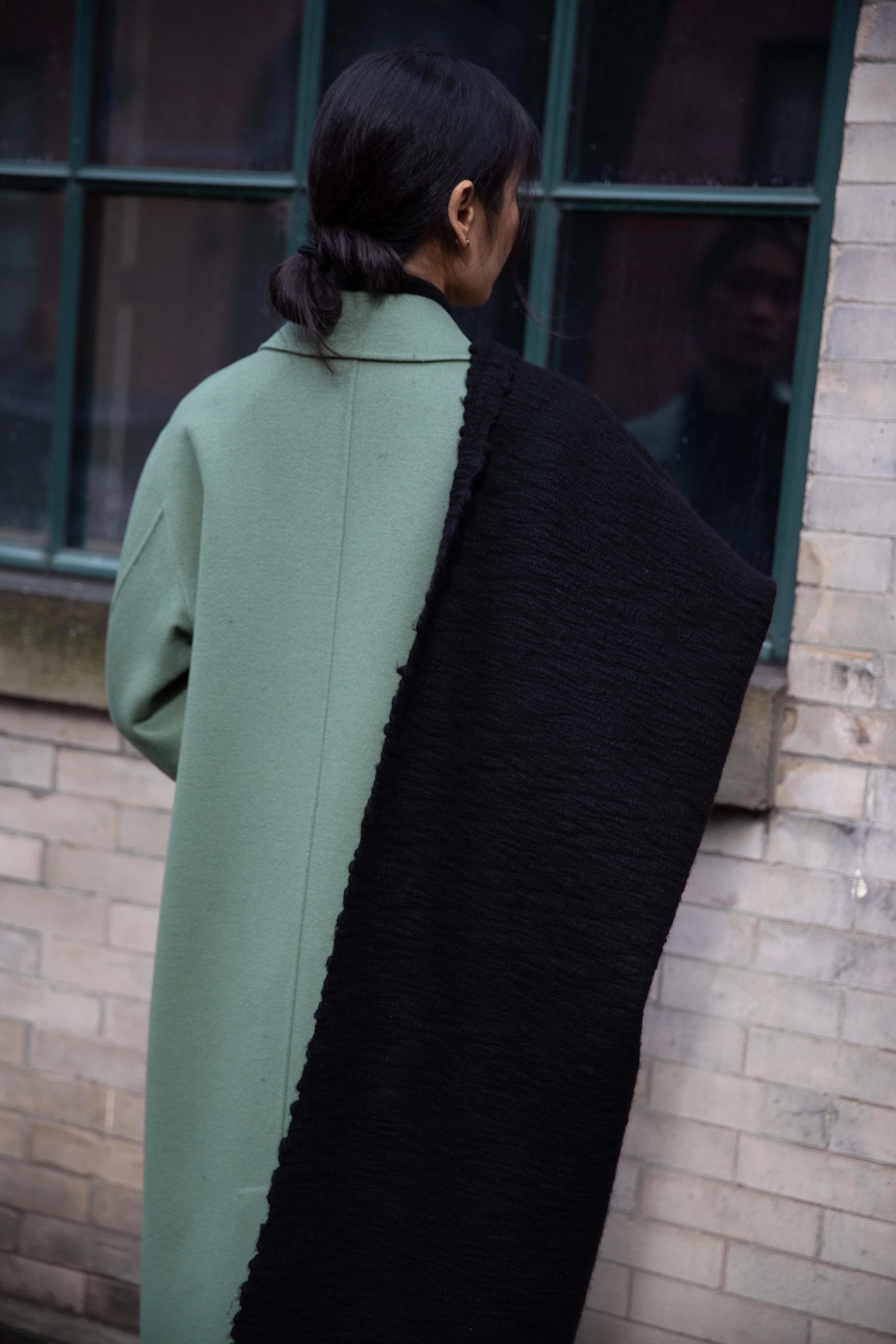 Norlha | Handspun Shepherd Scarf in Black - Image 34