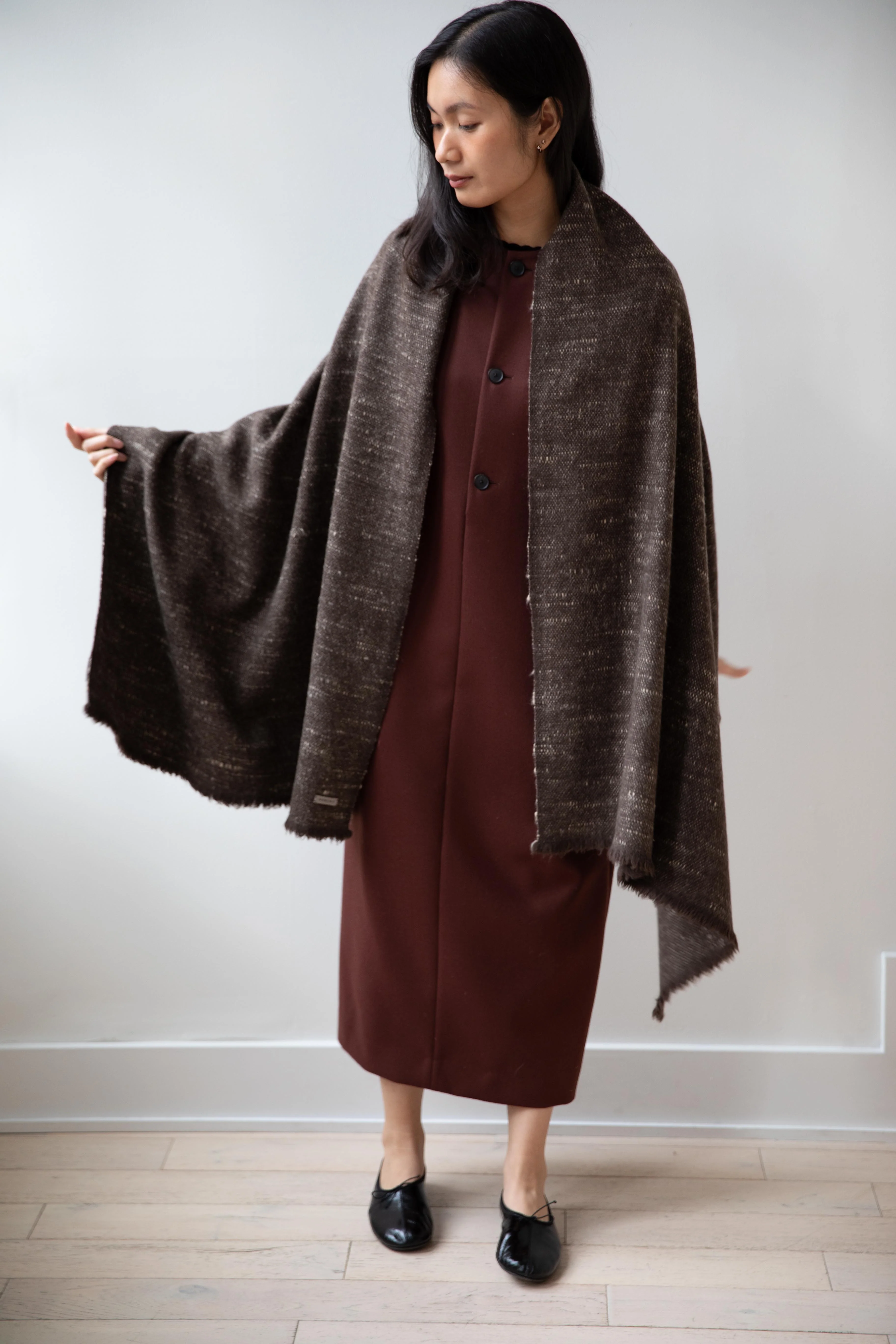 Norlha | Handspun Valley Scarf in Natural Yak Brown - Image 11