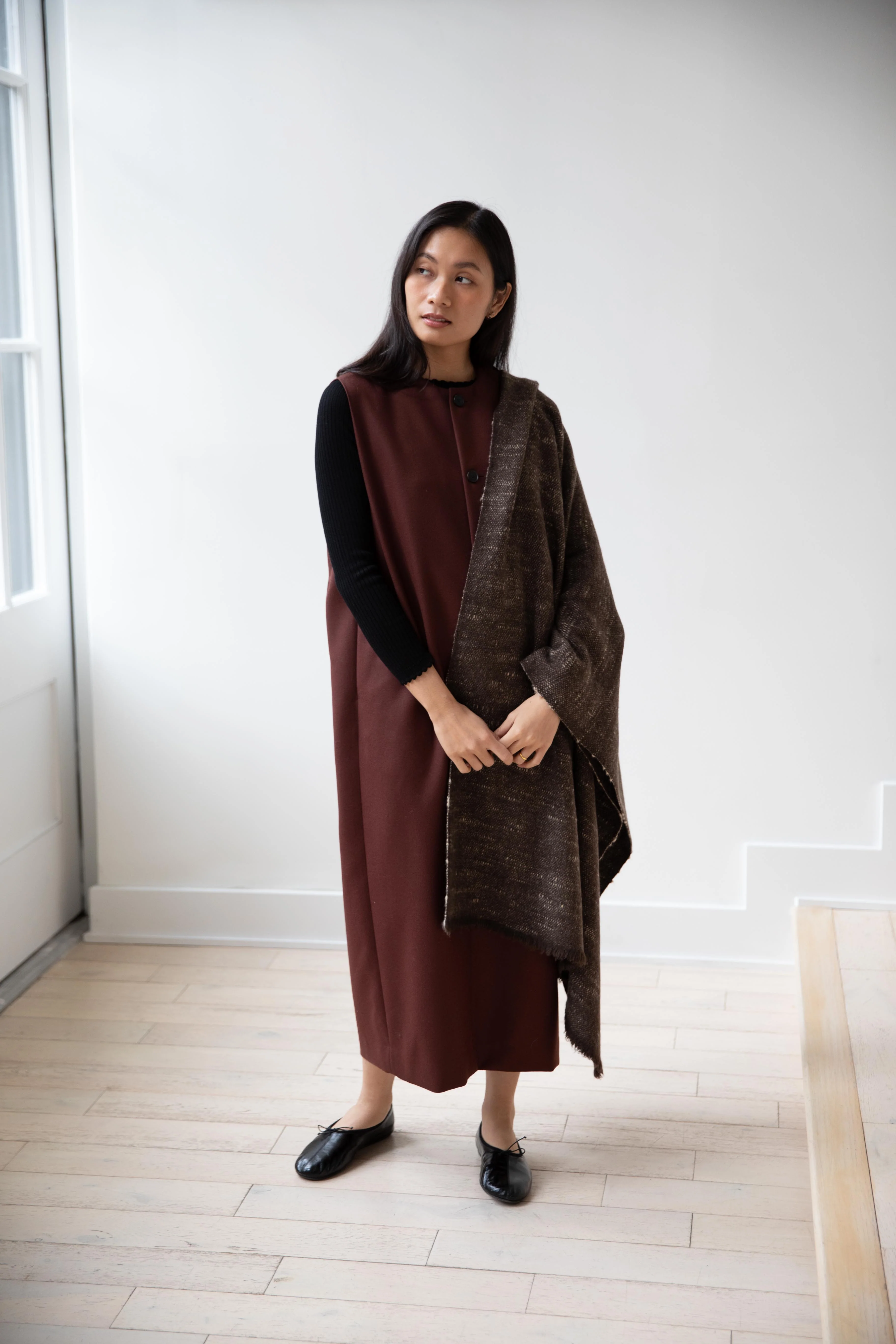 Norlha | Handspun Valley Scarf in Natural Yak Brown - Image 7