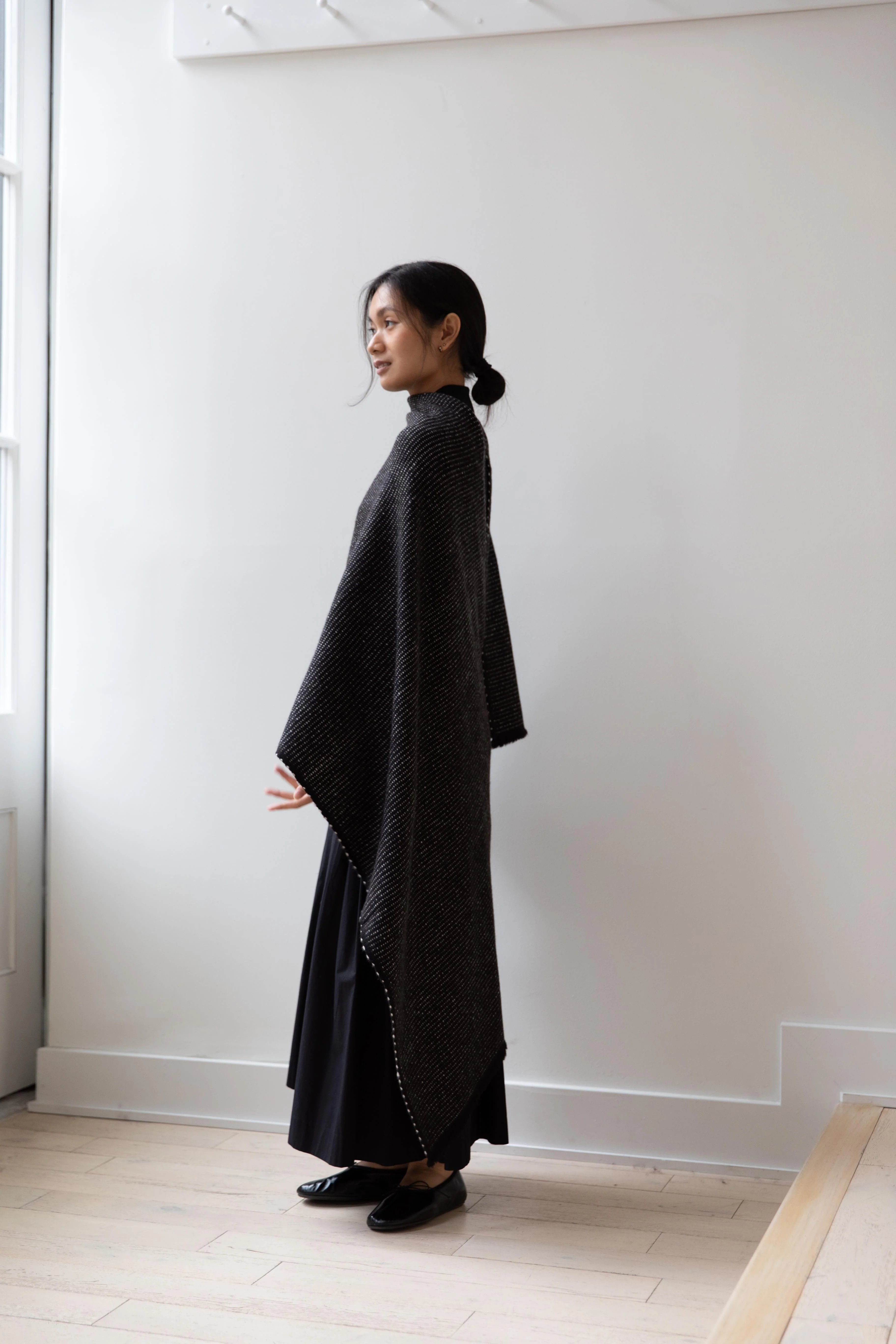 Norlha | Nomad Seed Scarf in Black & Natural Yak White - Image 11