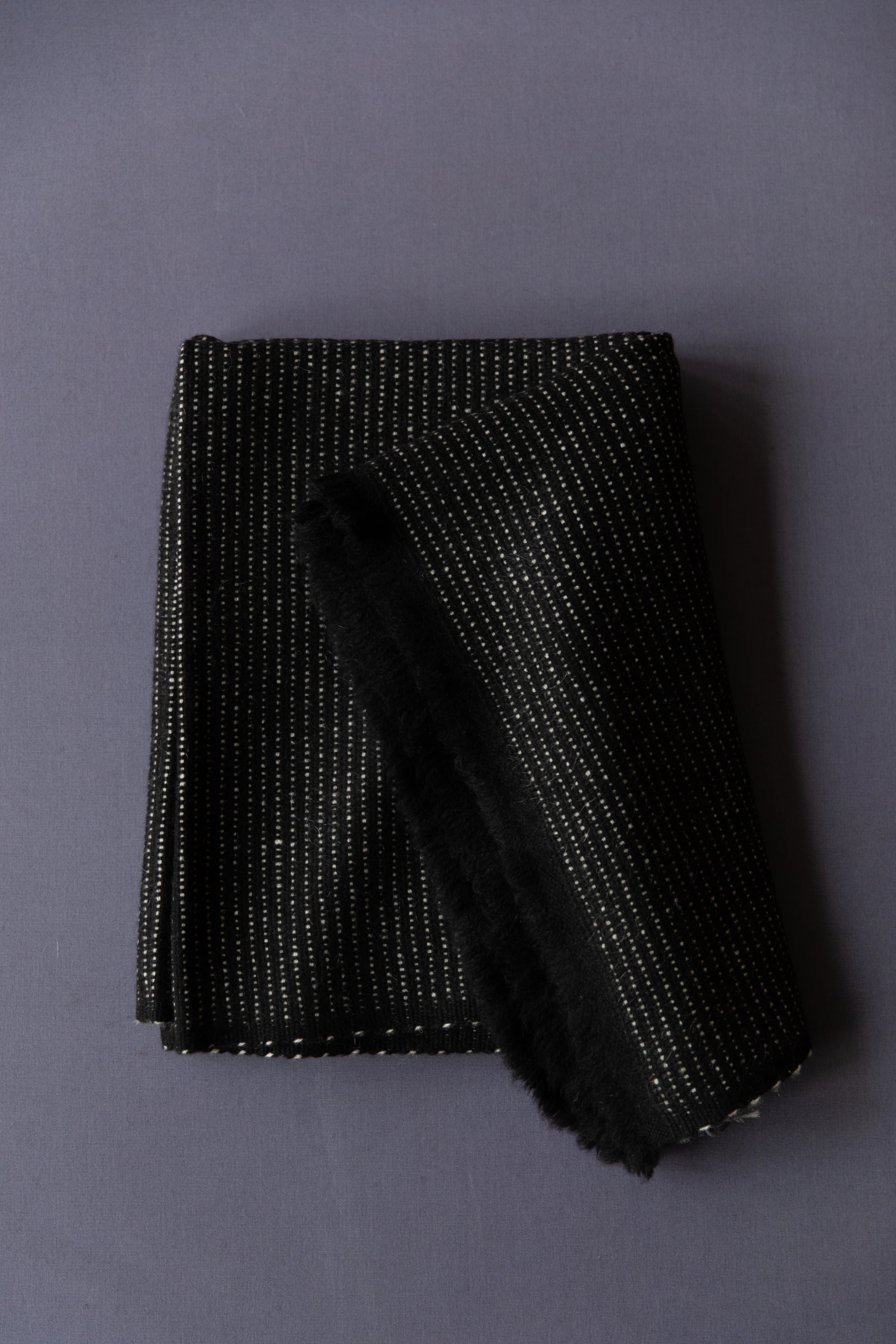 Norlha | Nomad Seed Scarf in Black & Natural Yak White - Image 6