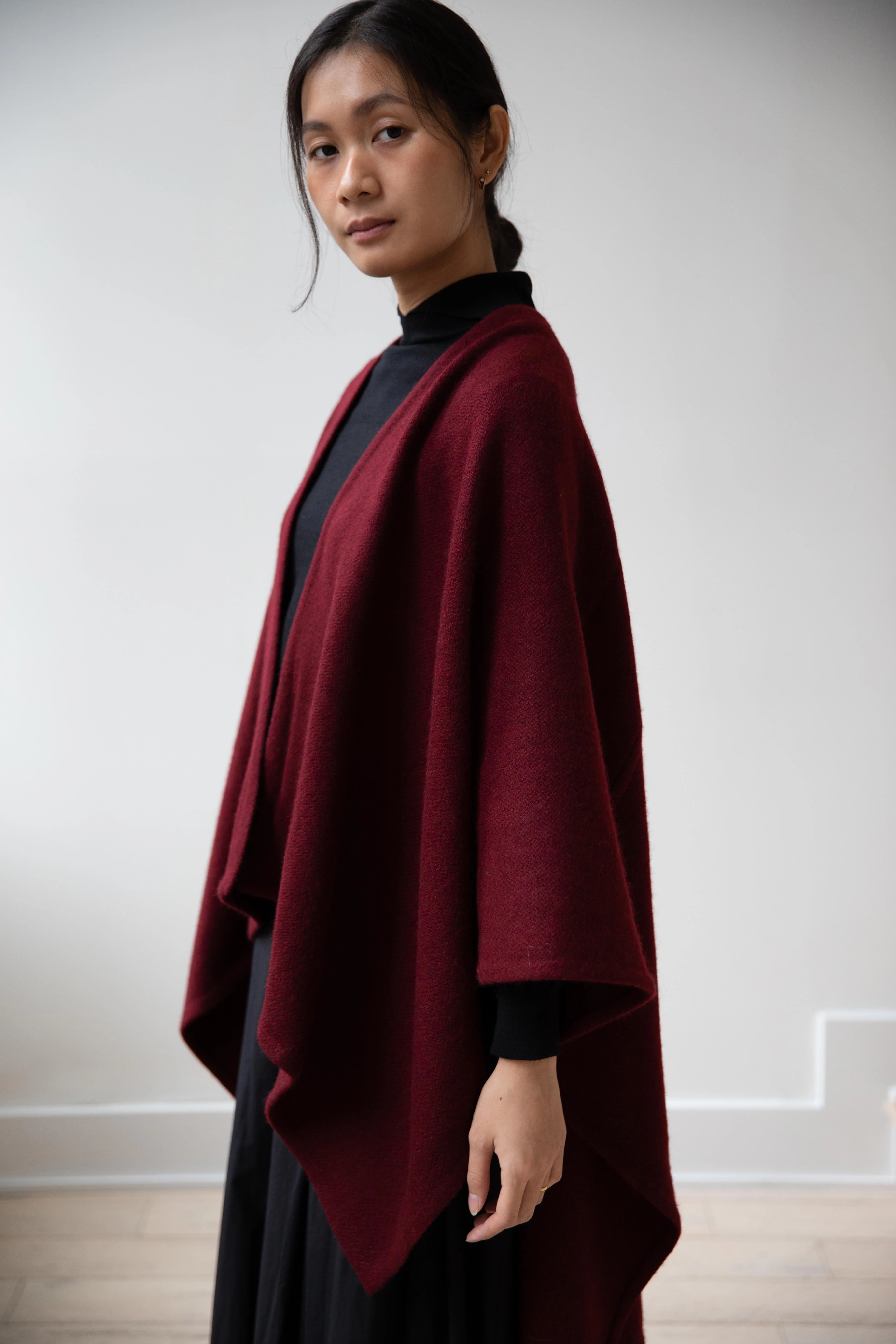Norlha | Seamed Cape in Burgundy - Image 14