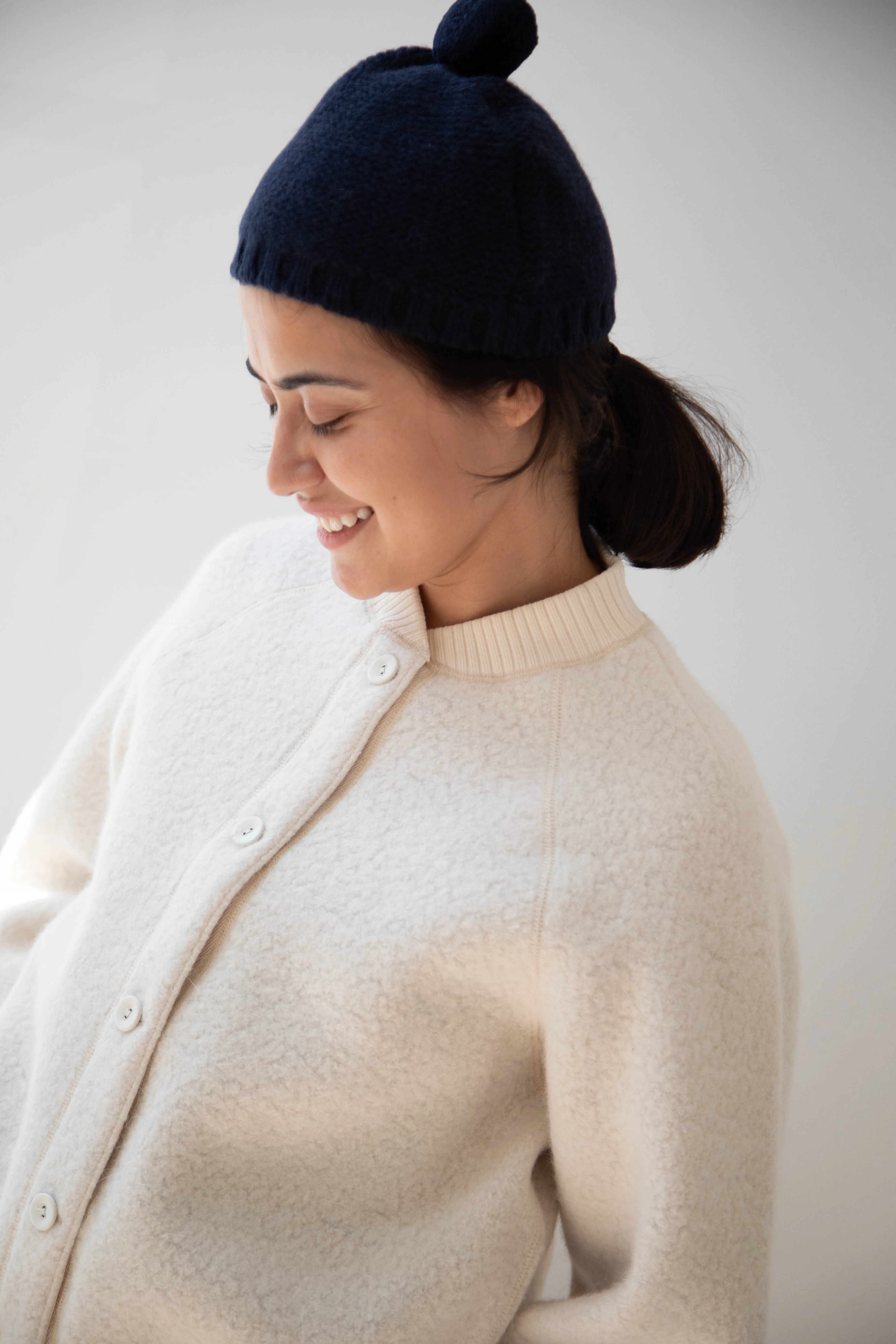 Nothing Written | Alpaca Knit Beanie in Navy - Image 13