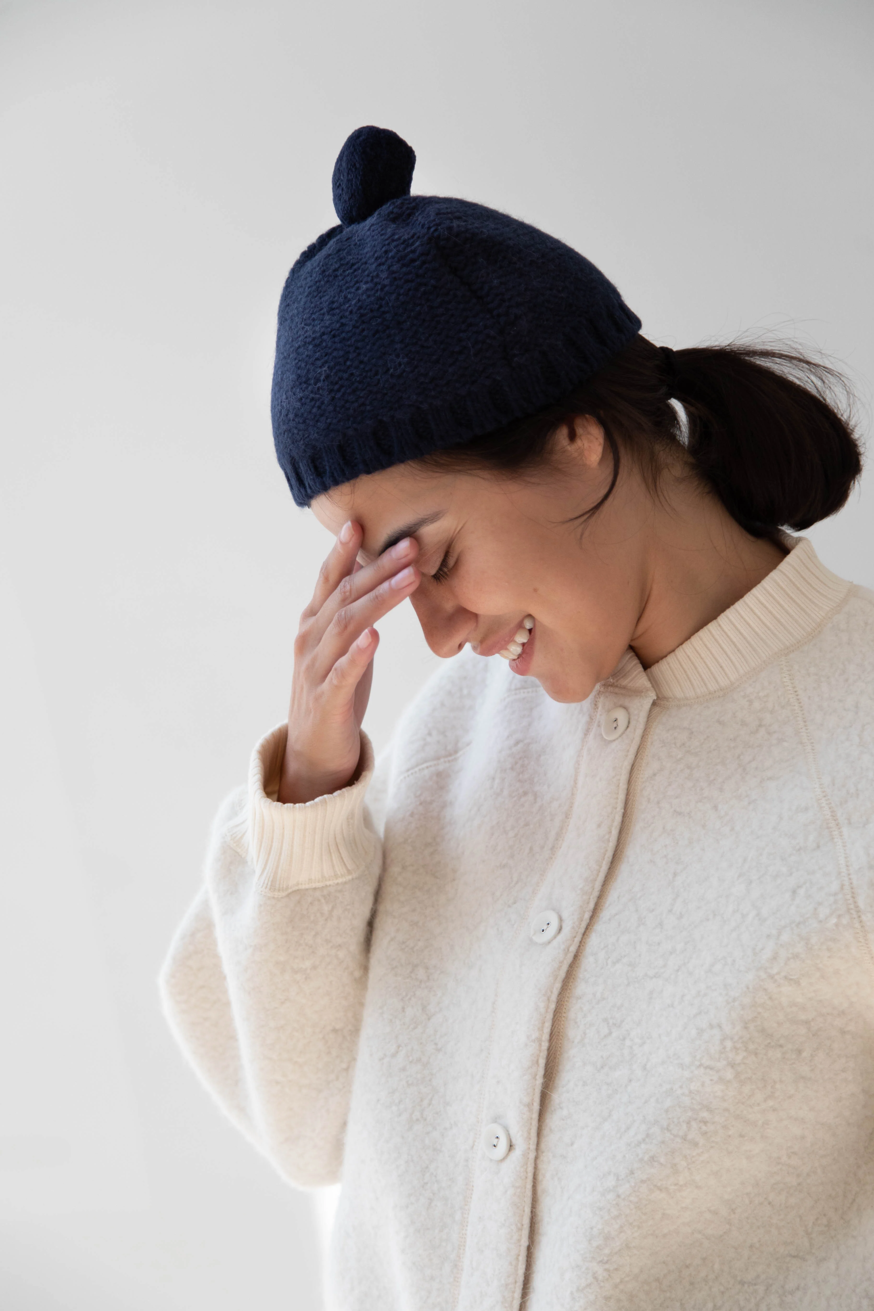 Nothing Written | Alpaca Knit Beanie in Navy - Image 14