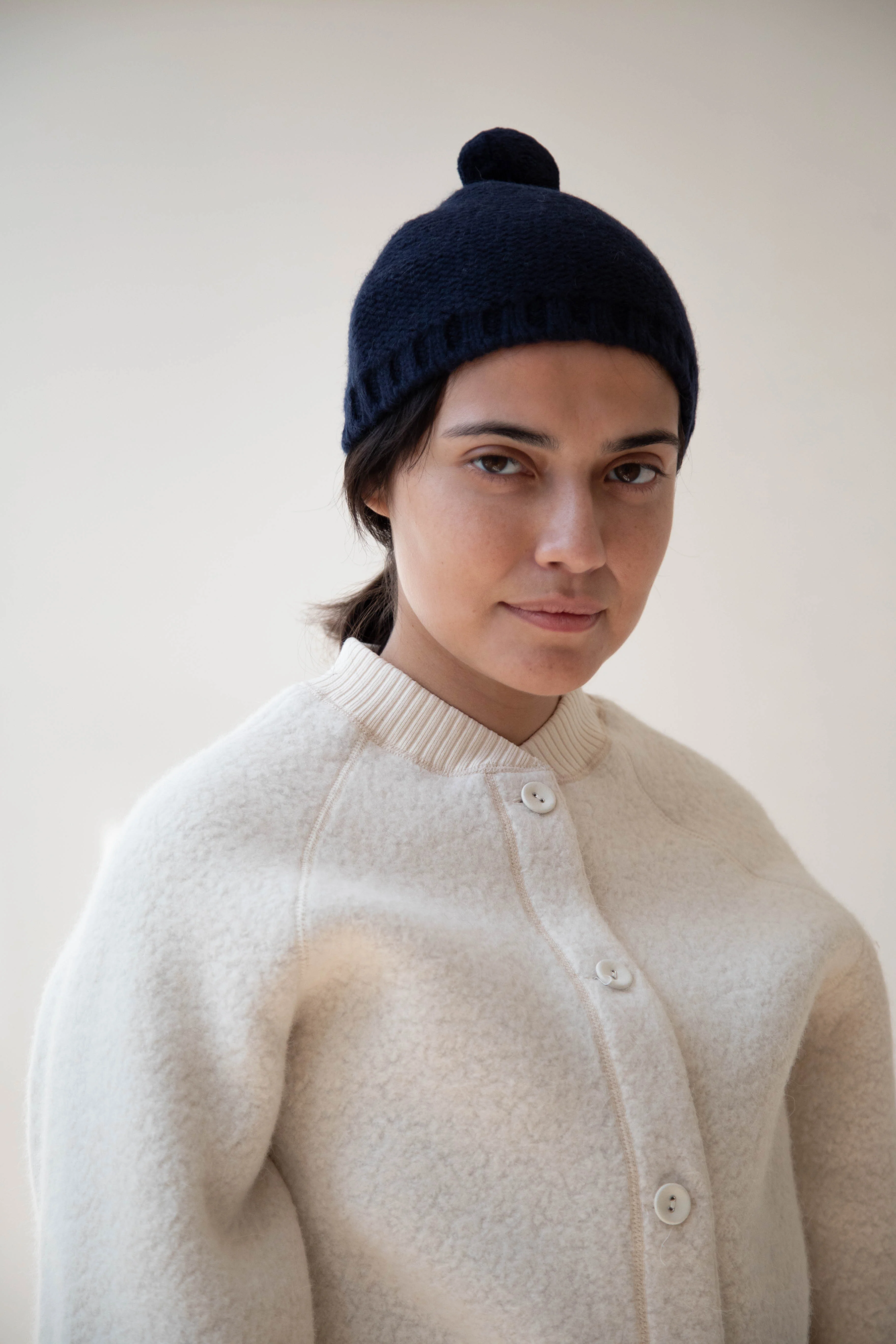 Nothing Written | Alpaca Knit Beanie in Navy - Image 4