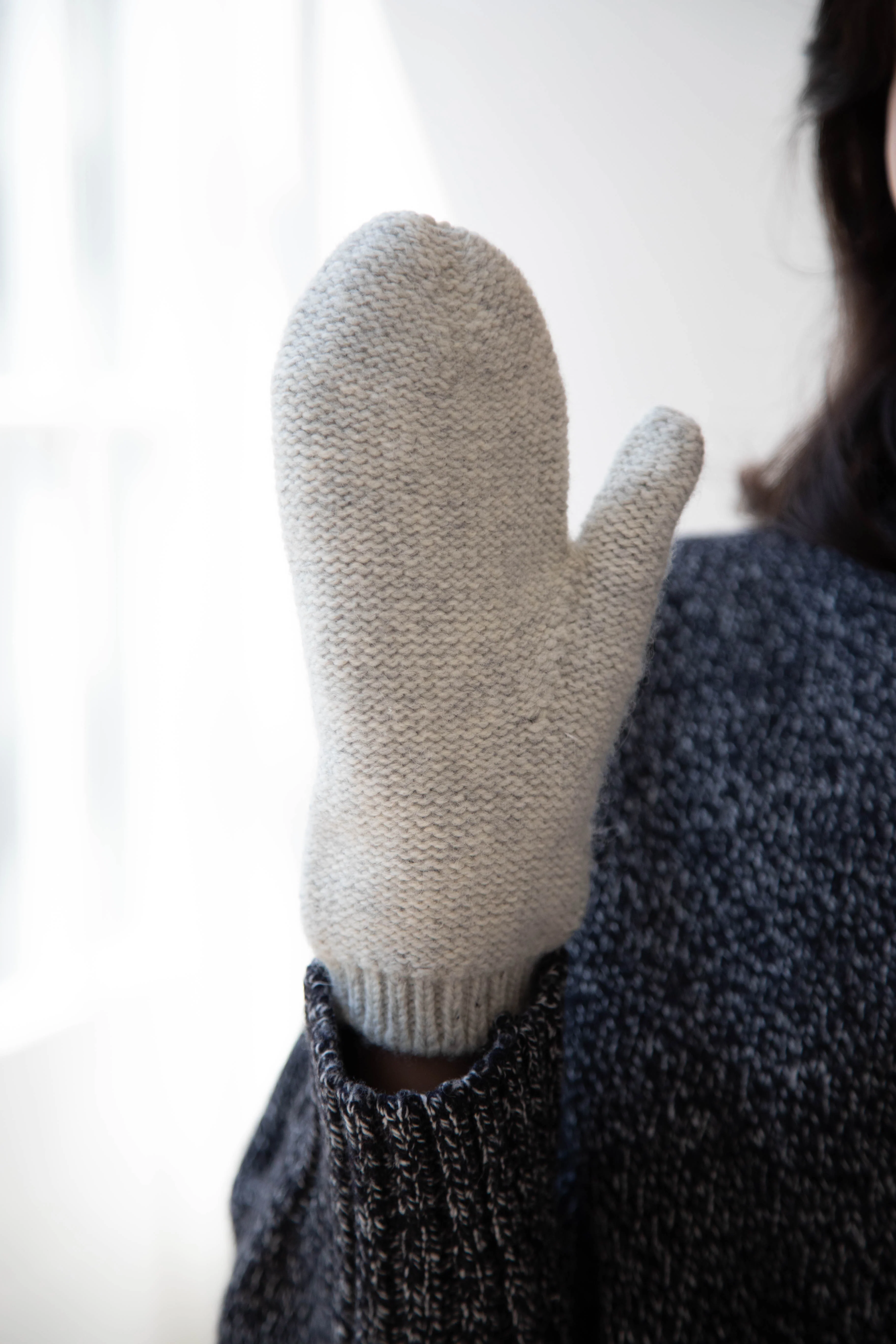 Nothing Written | Alpaca Knit Mittens in Ash Grey - Image 3