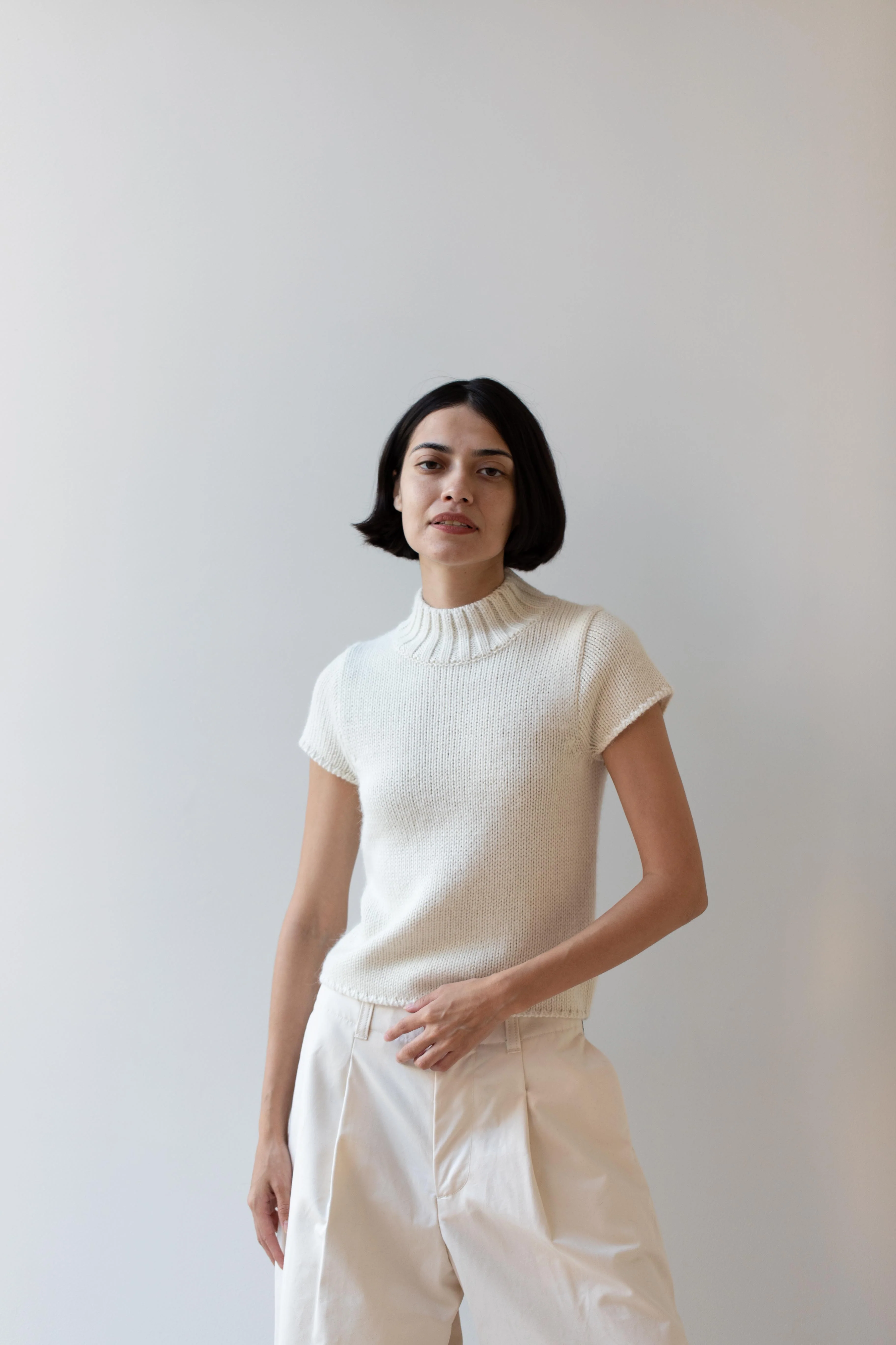 Nothing Written | Benico Half Neck Knit Shirt in Ivory - Image 5