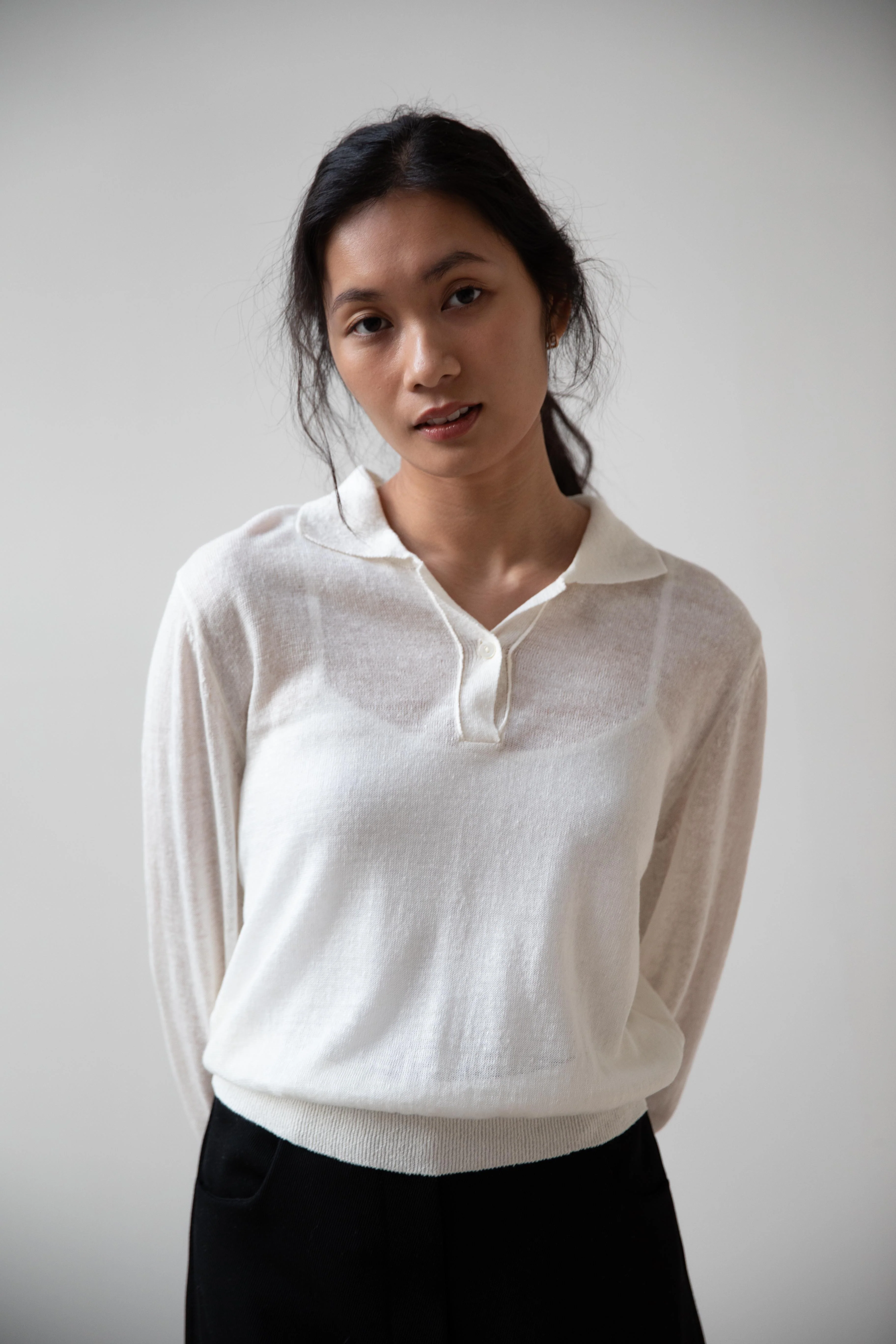 Nothing Written | Carrel Collar Polo in White - Image 7