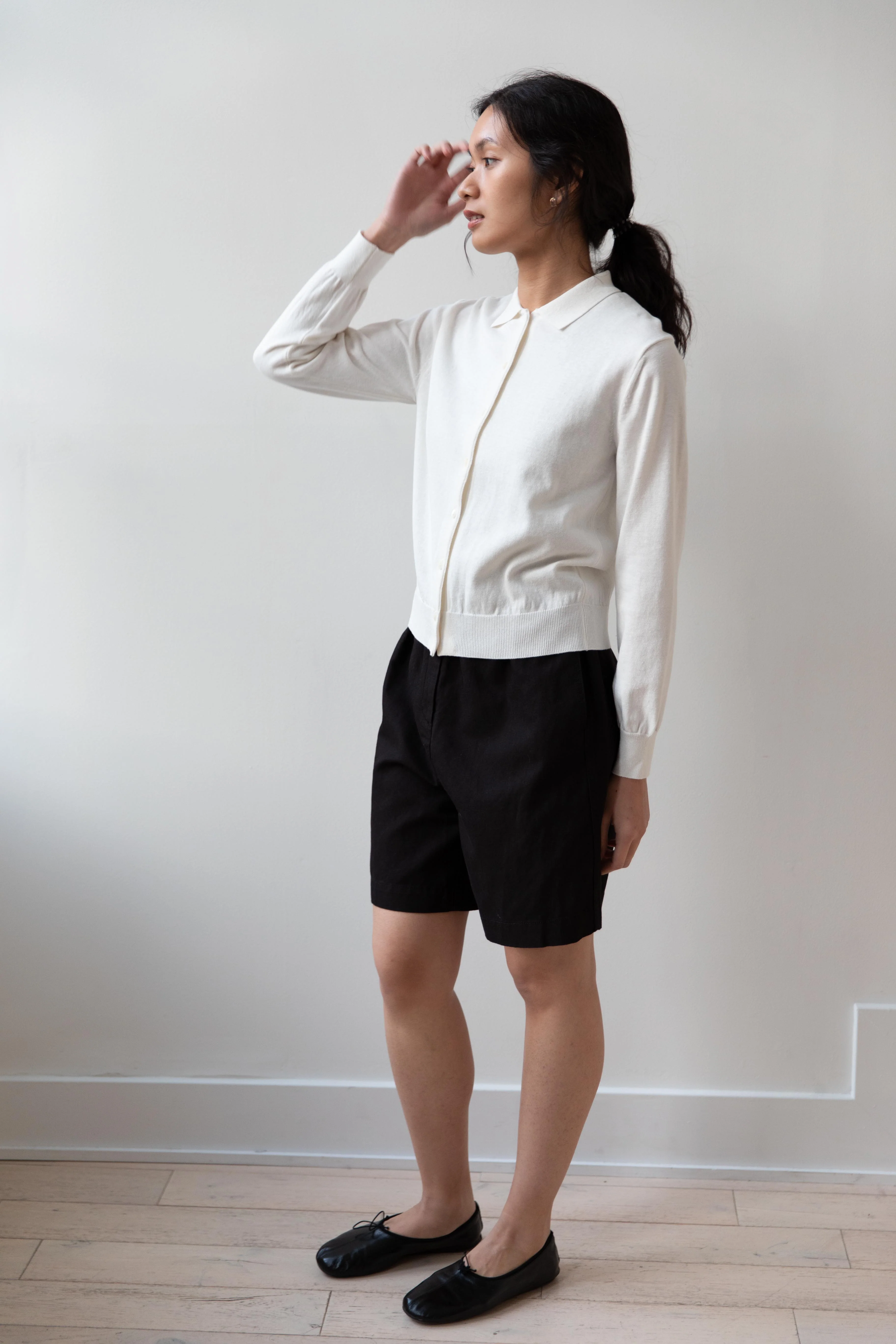 Nothing Written | Cotton Linen Shorts in Black - Image 15