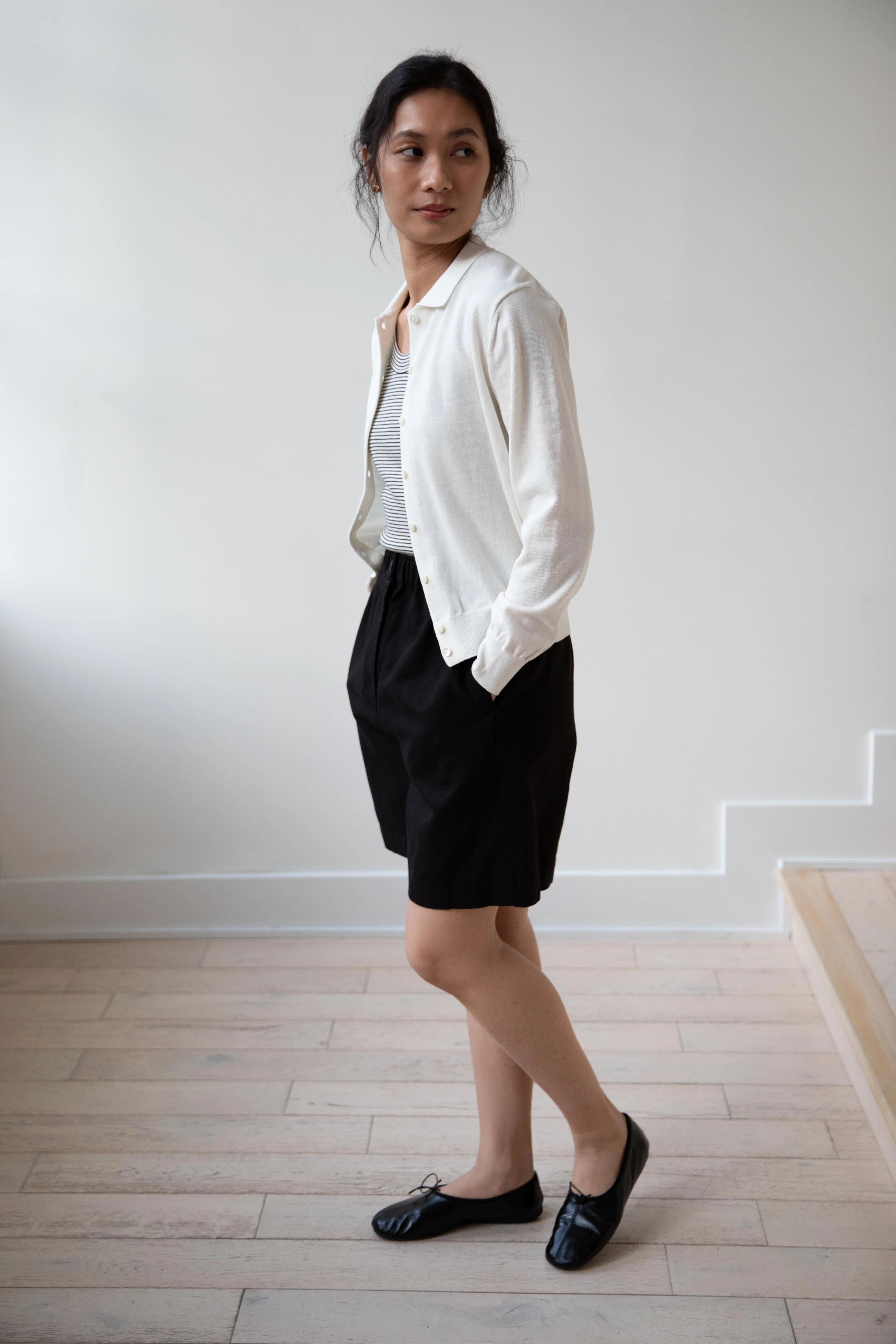Nothing Written | Cotton Linen Shorts in Black - Image 21