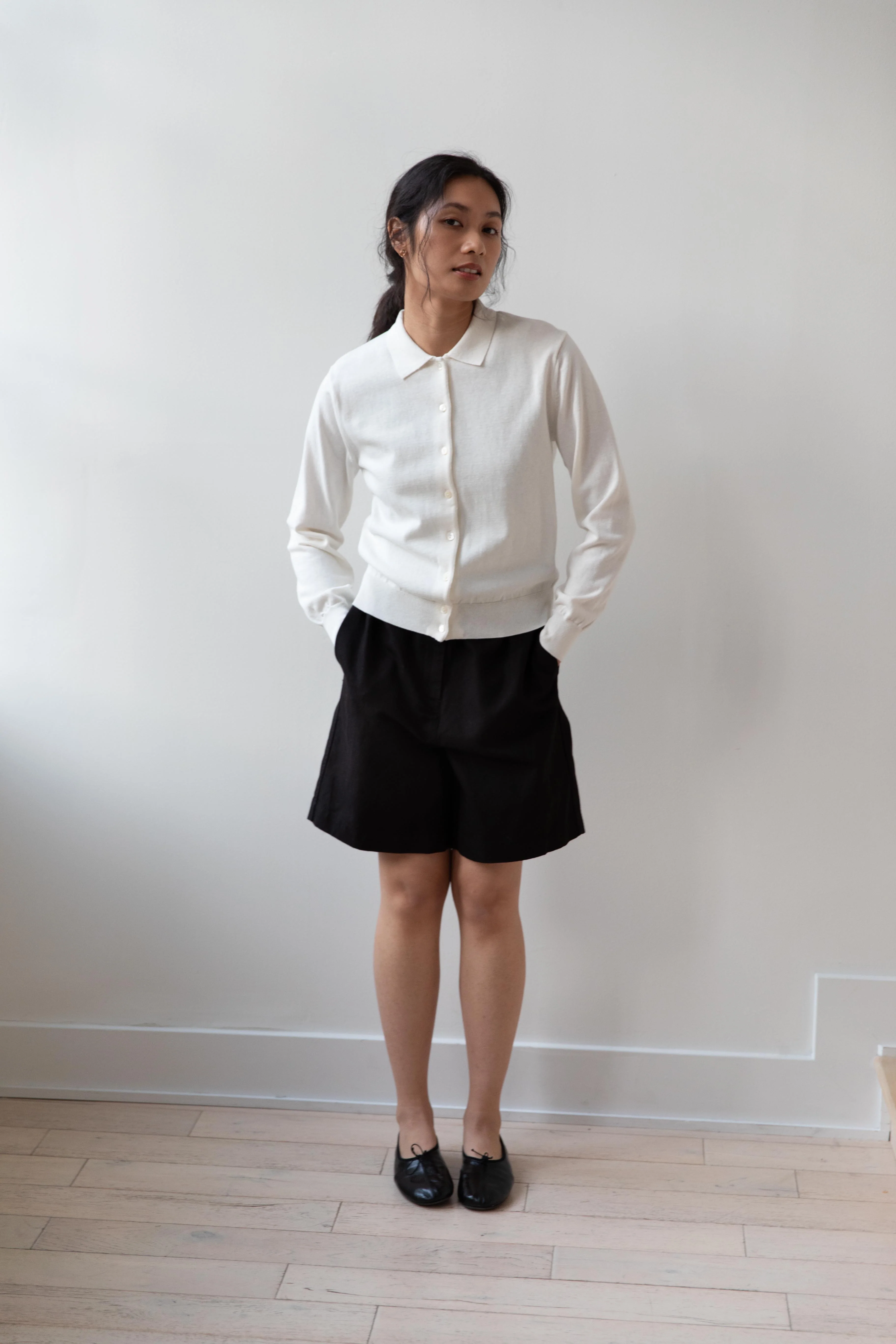 Nothing Written | Cotton Linen Shorts in Black - Image 7