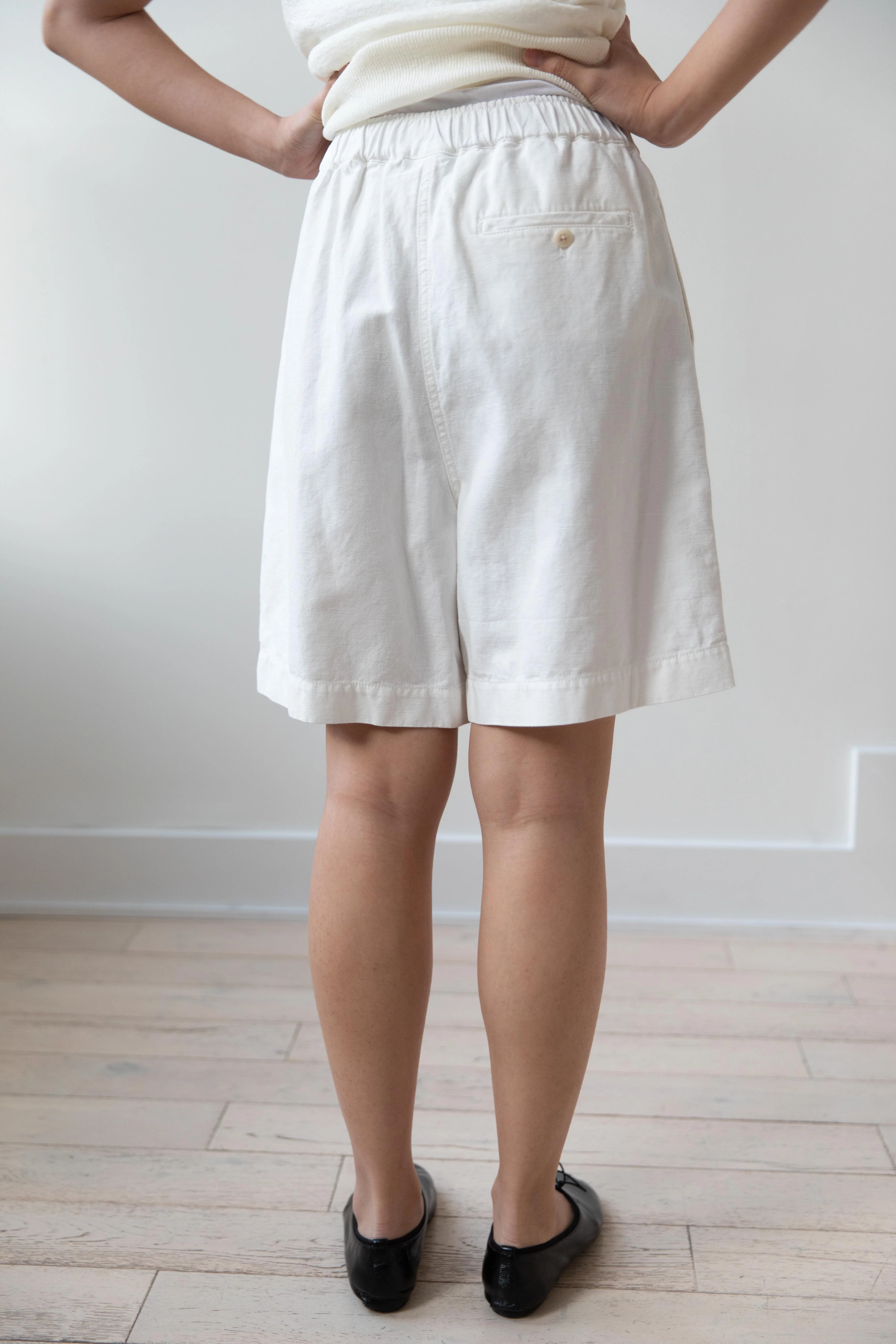 Nothing Written | Cotton Linen Shorts in White - Image 20