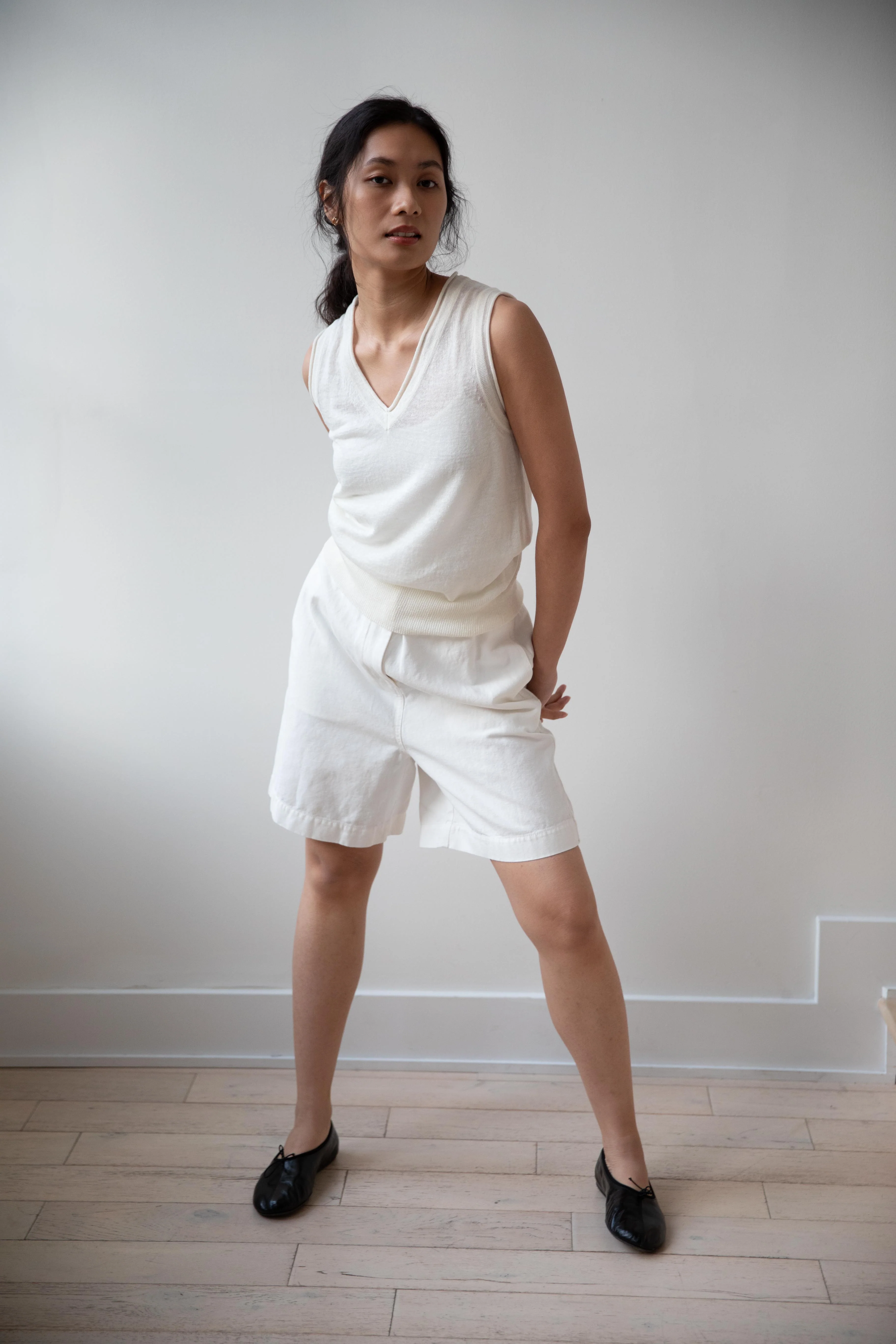 Nothing Written | Dore V-Neck Tank Top in Ivory - Image 14