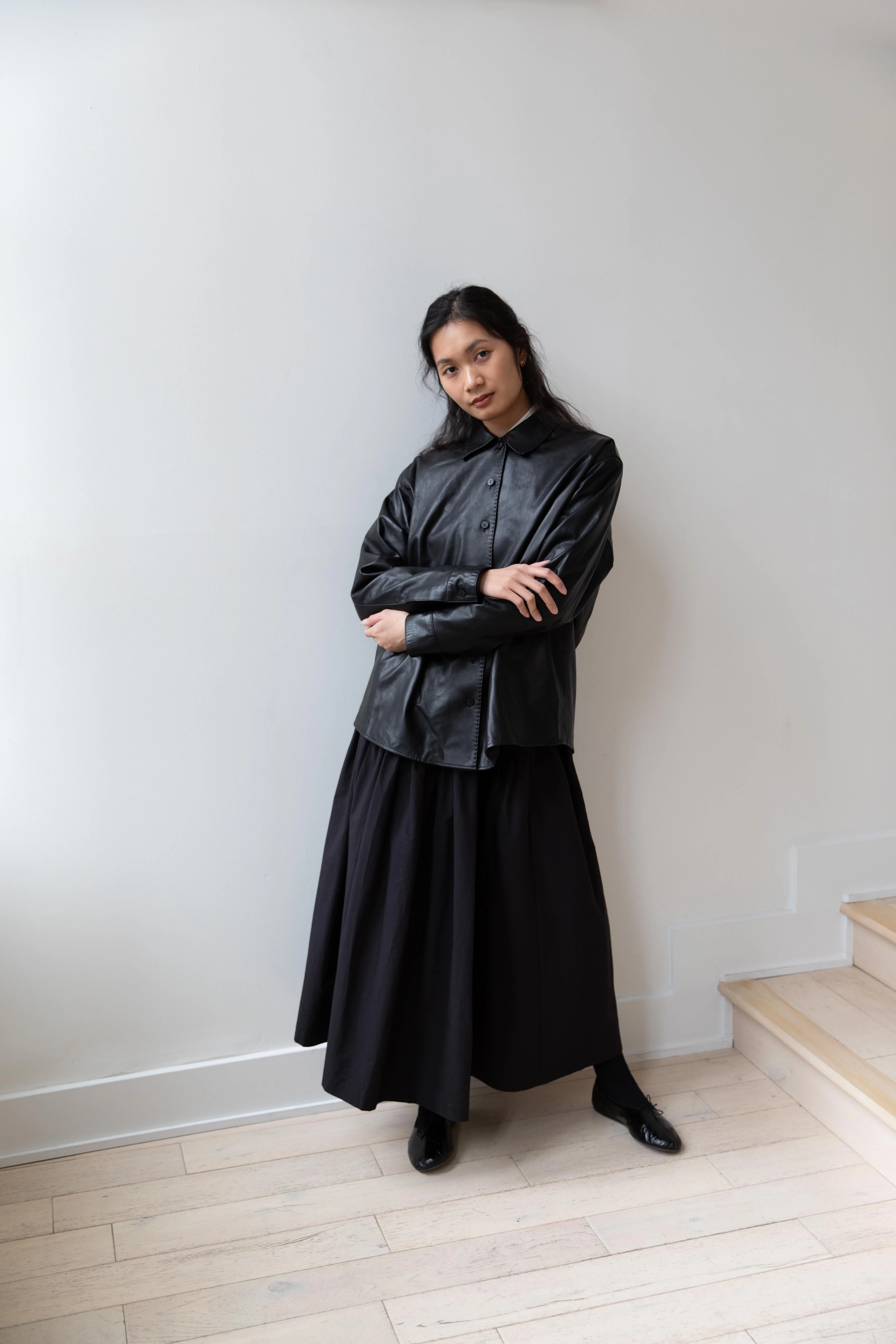 Nothing Written | Julian Leather Shirt in Black - Image 6