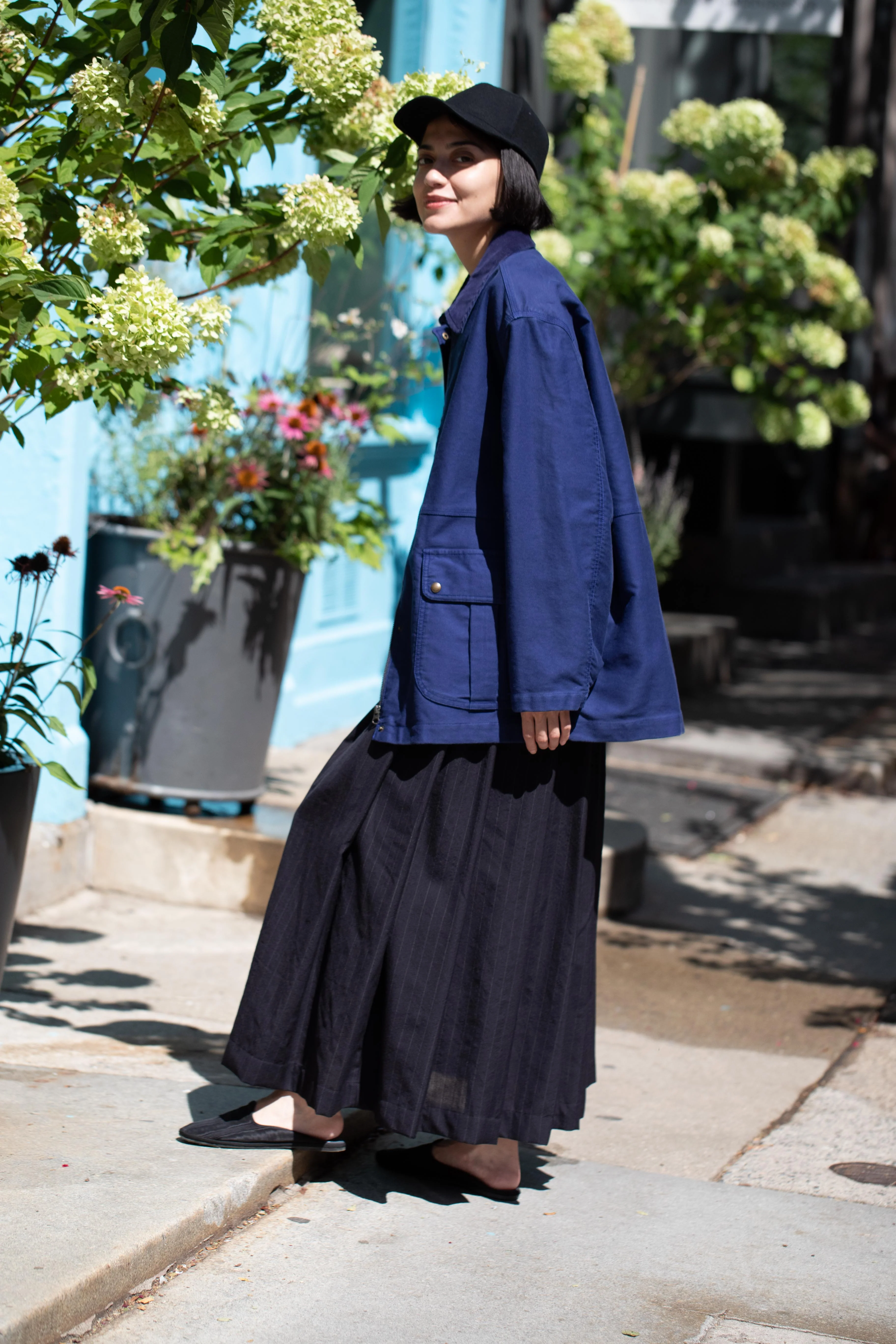 Nothing Written | Mole Skin Cotton Jacket in Blue - Image 45