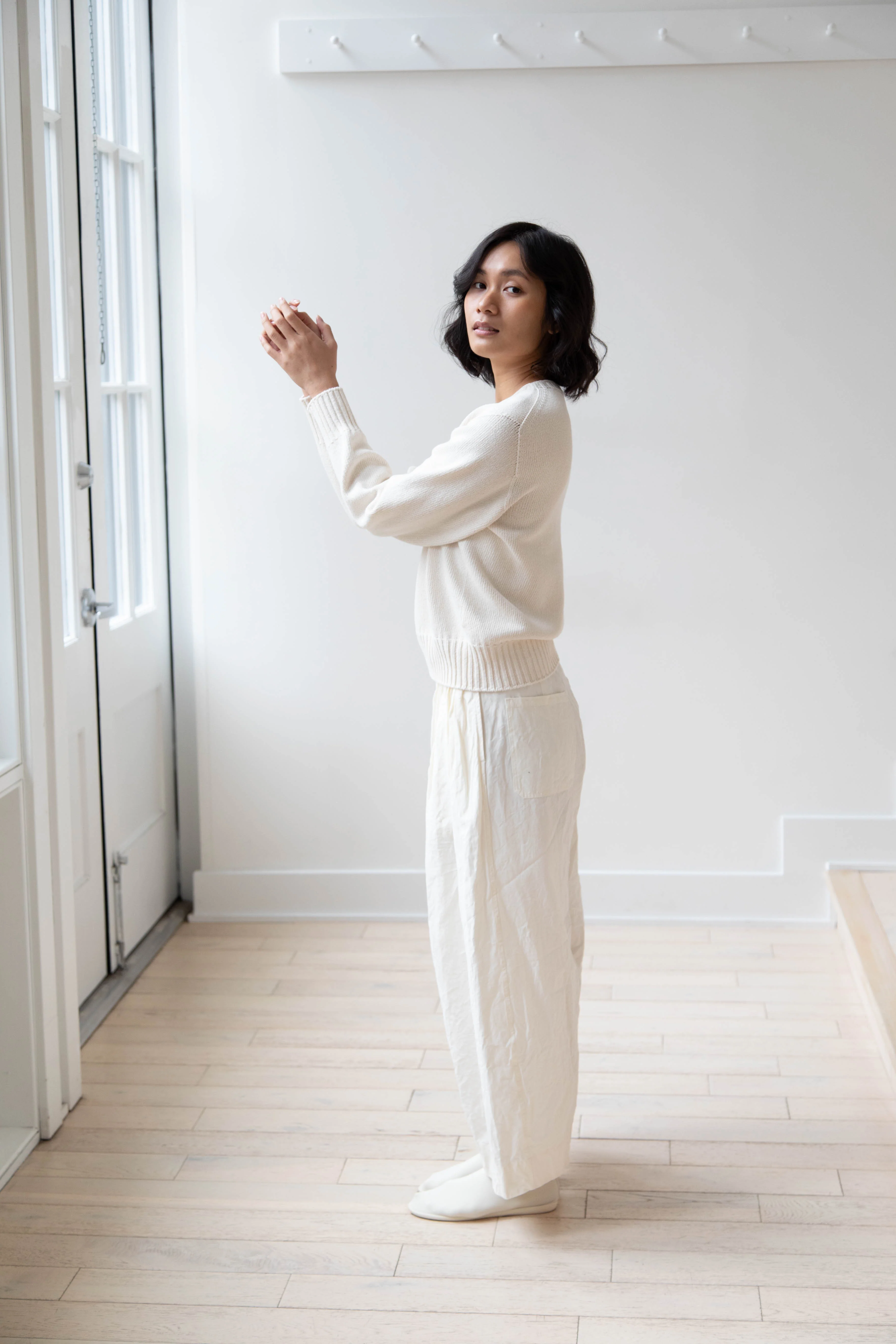Nothing Written | Piya Cotton Sweater in Ivory - Image 9