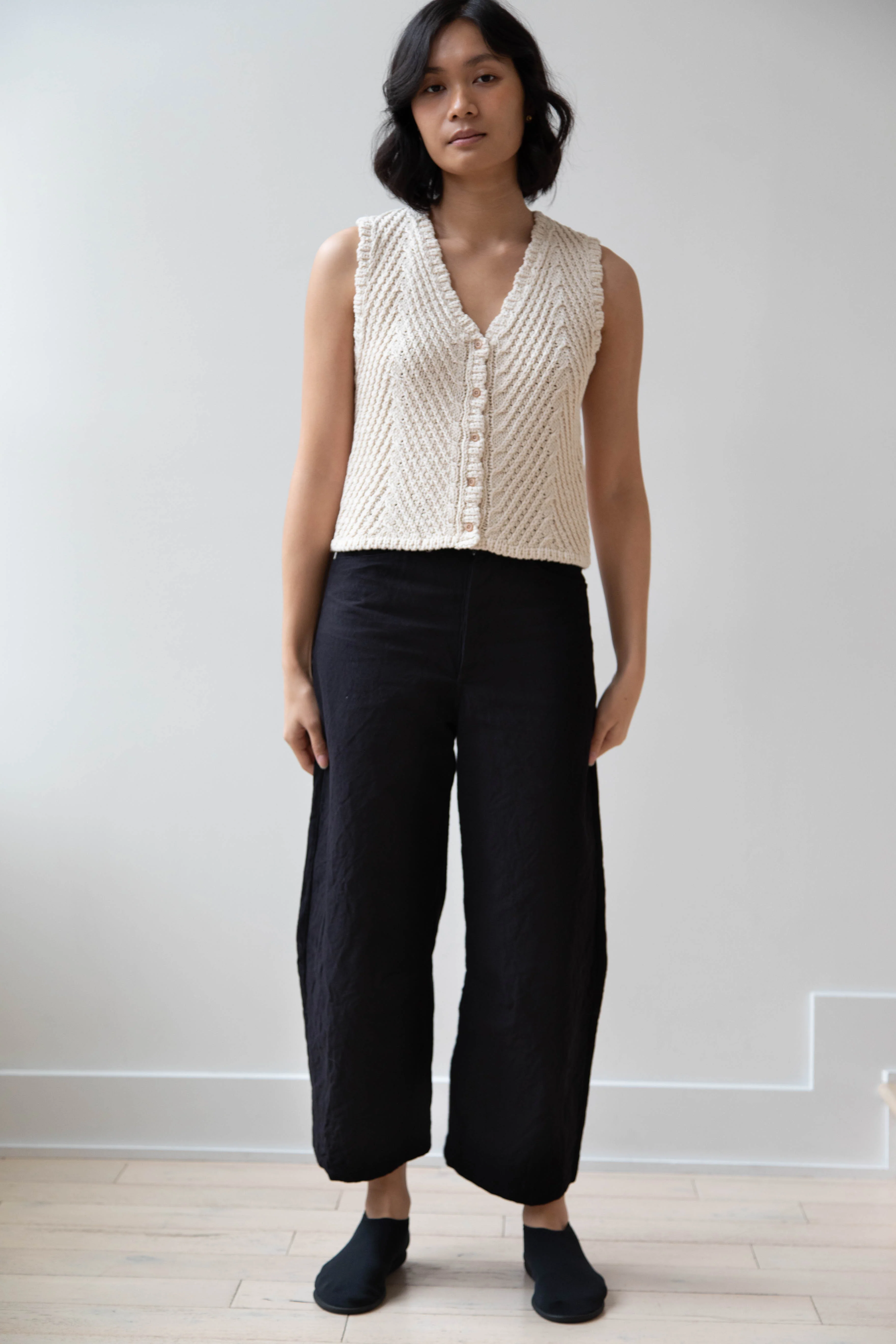 Nothing Written | Rie Cotton Vest in Ivory - Image 23