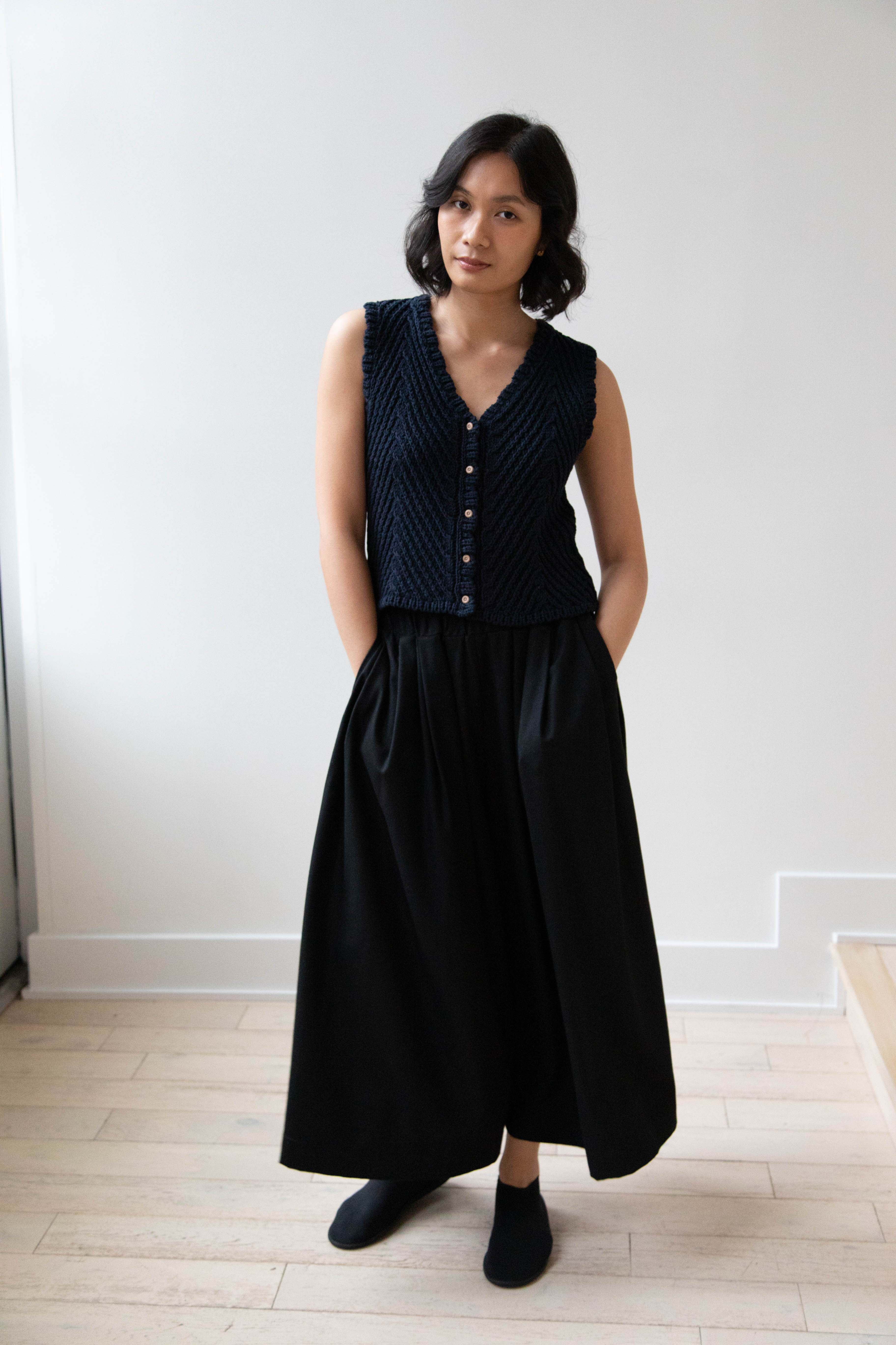 Nothing Written | Rie Cotton Vest in Navy - Image 5