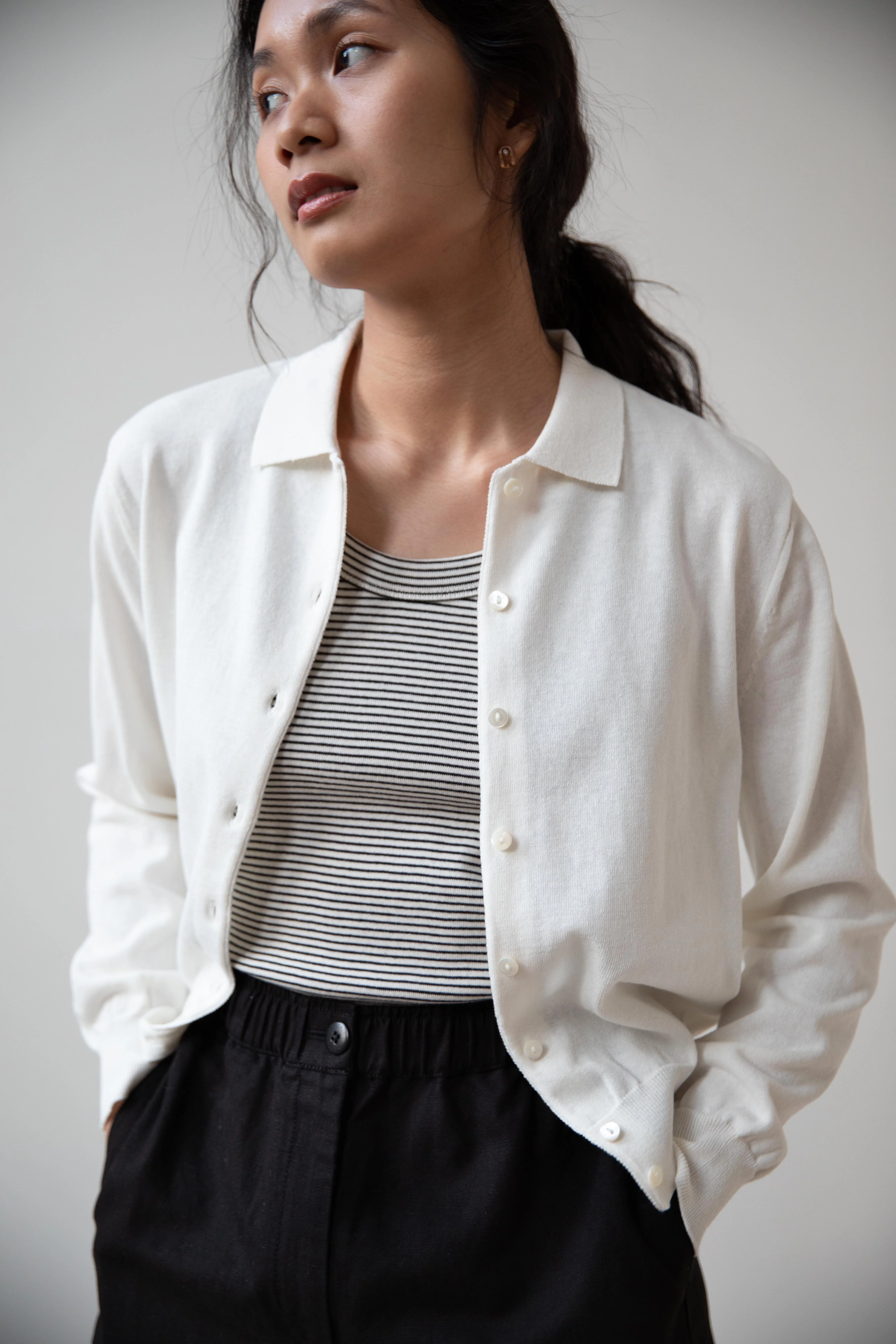Nothing Written | Villa Collar Cardigan in Ivory - Image 14