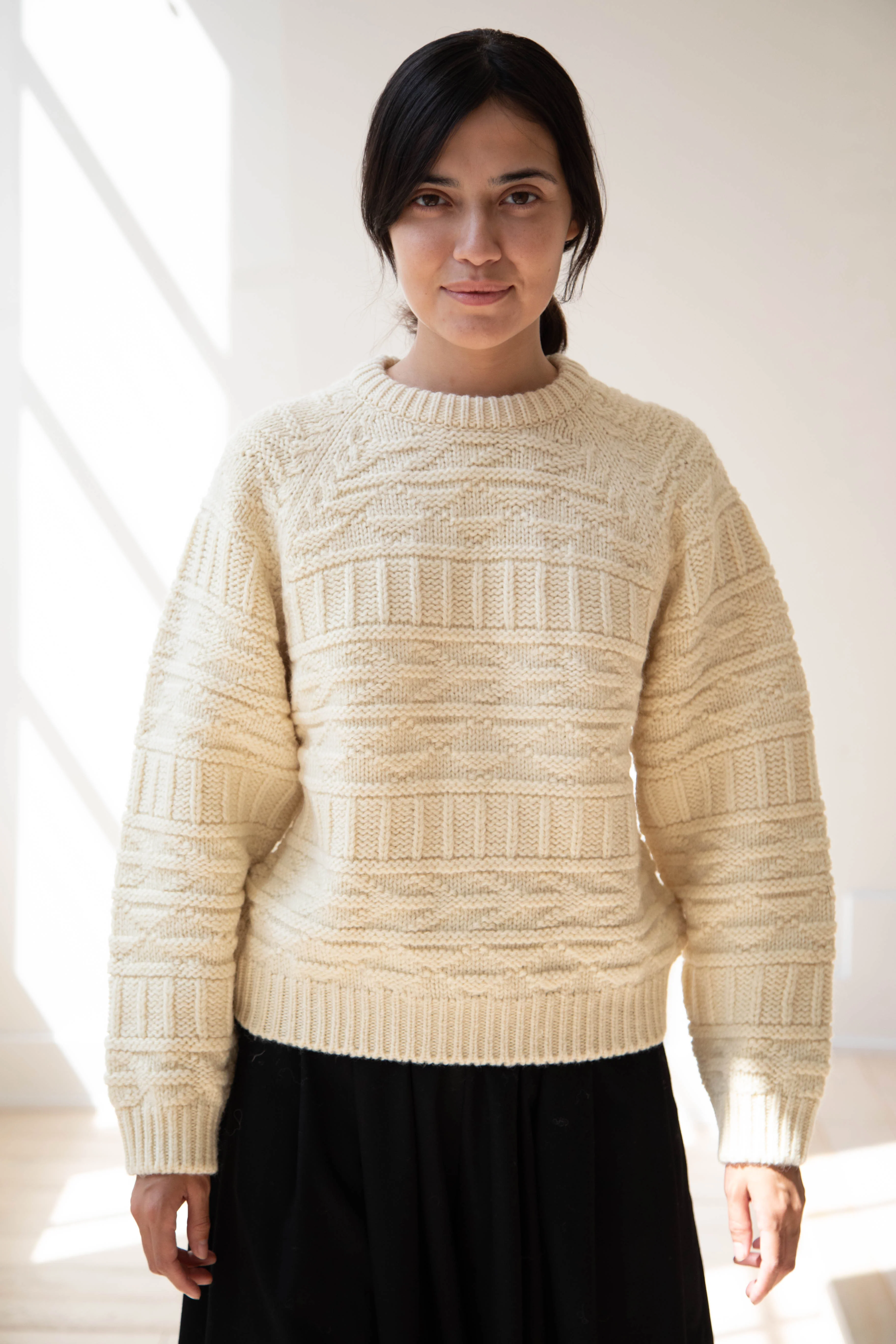 Nothing Written | Vintage Pattern Round Sweater in Ivory - Image 19