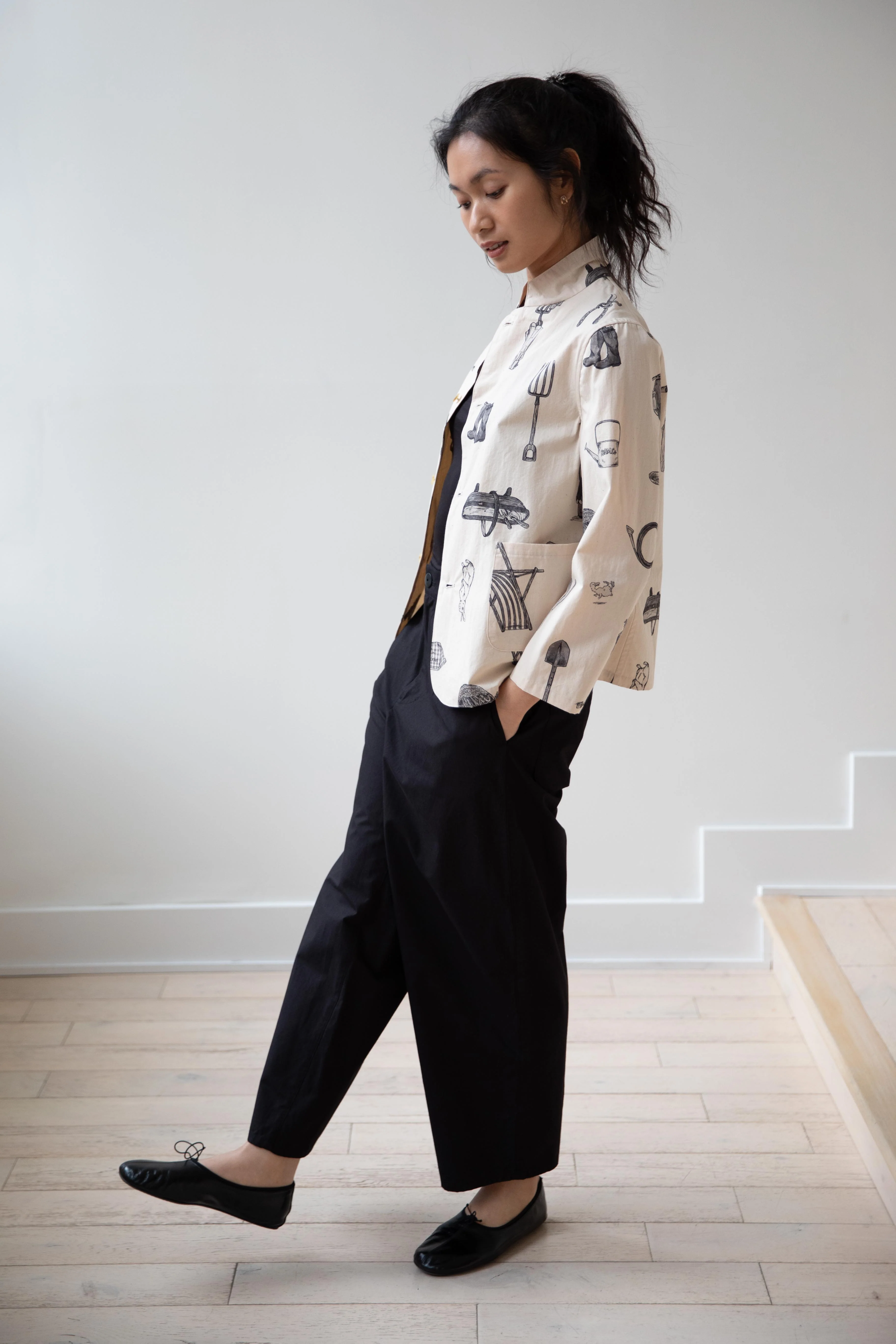 Old Man's Tailor | "Great Green Thumb" Coverall Jacket in Natural & Black - Image 4