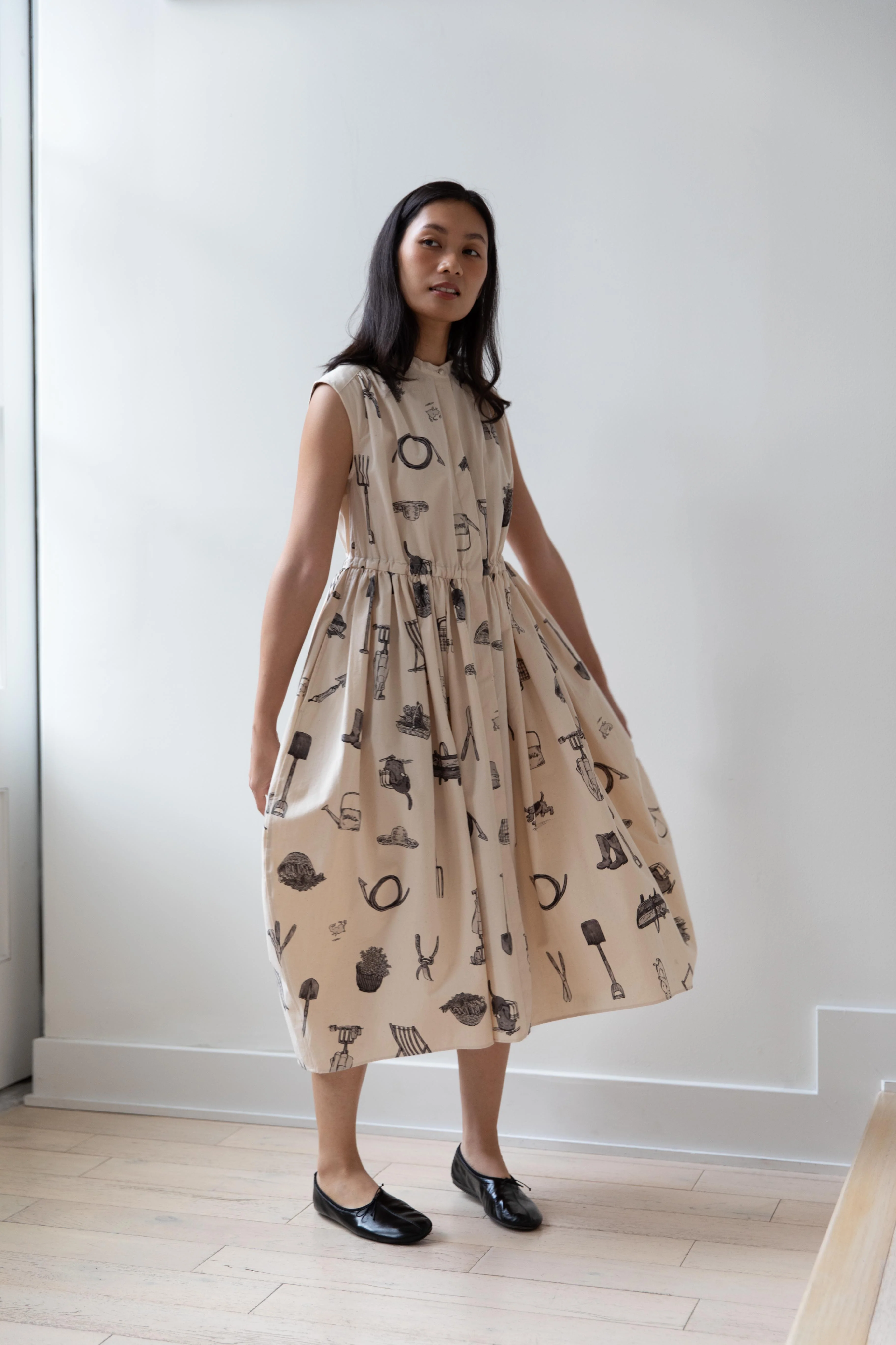 Old Man's Tailor | "Great Green Thumb" Shirt Dress in Natural & Black - Image 19