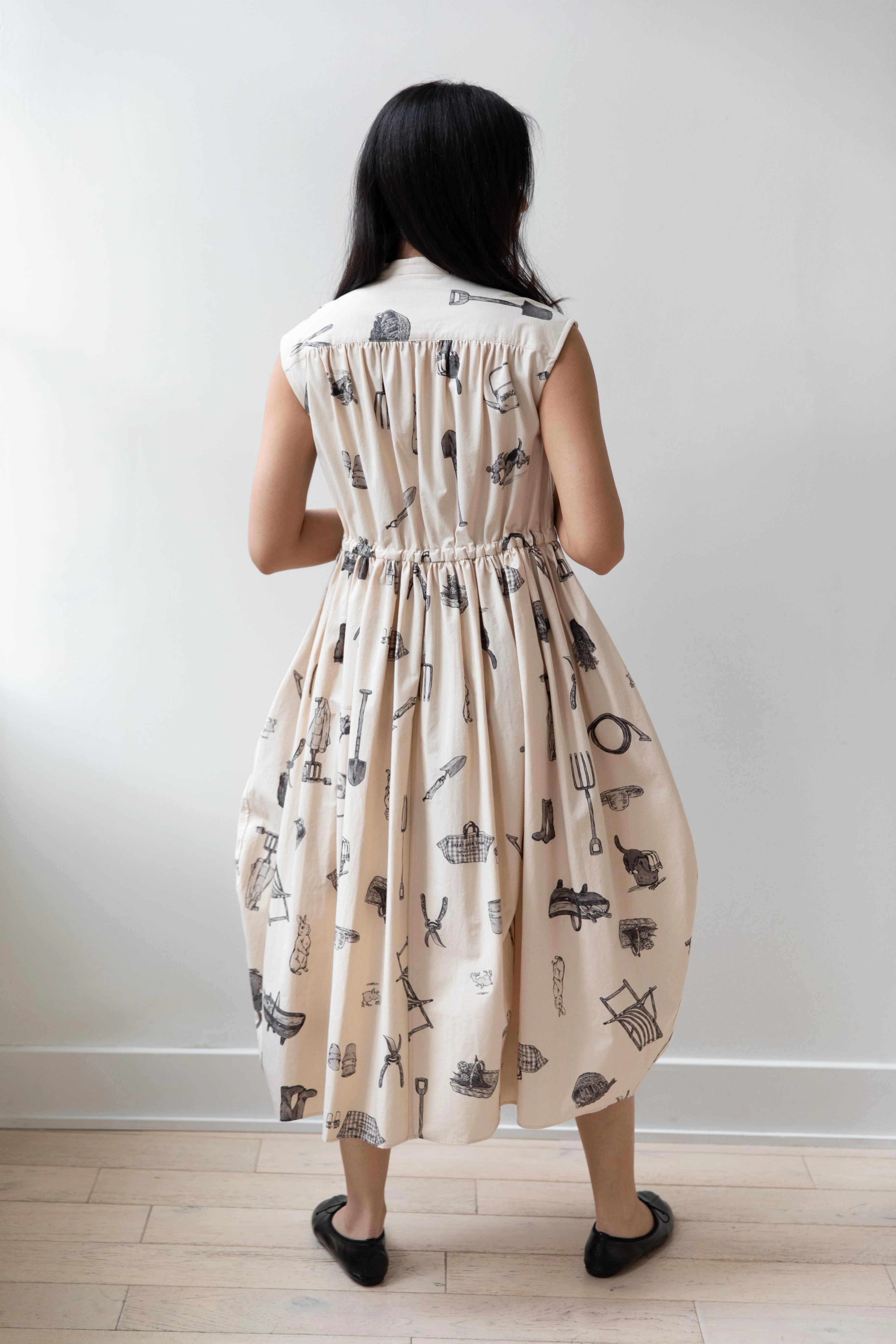 Old Man's Tailor | "Great Green Thumb" Shirt Dress in Natural & Black - Image 24