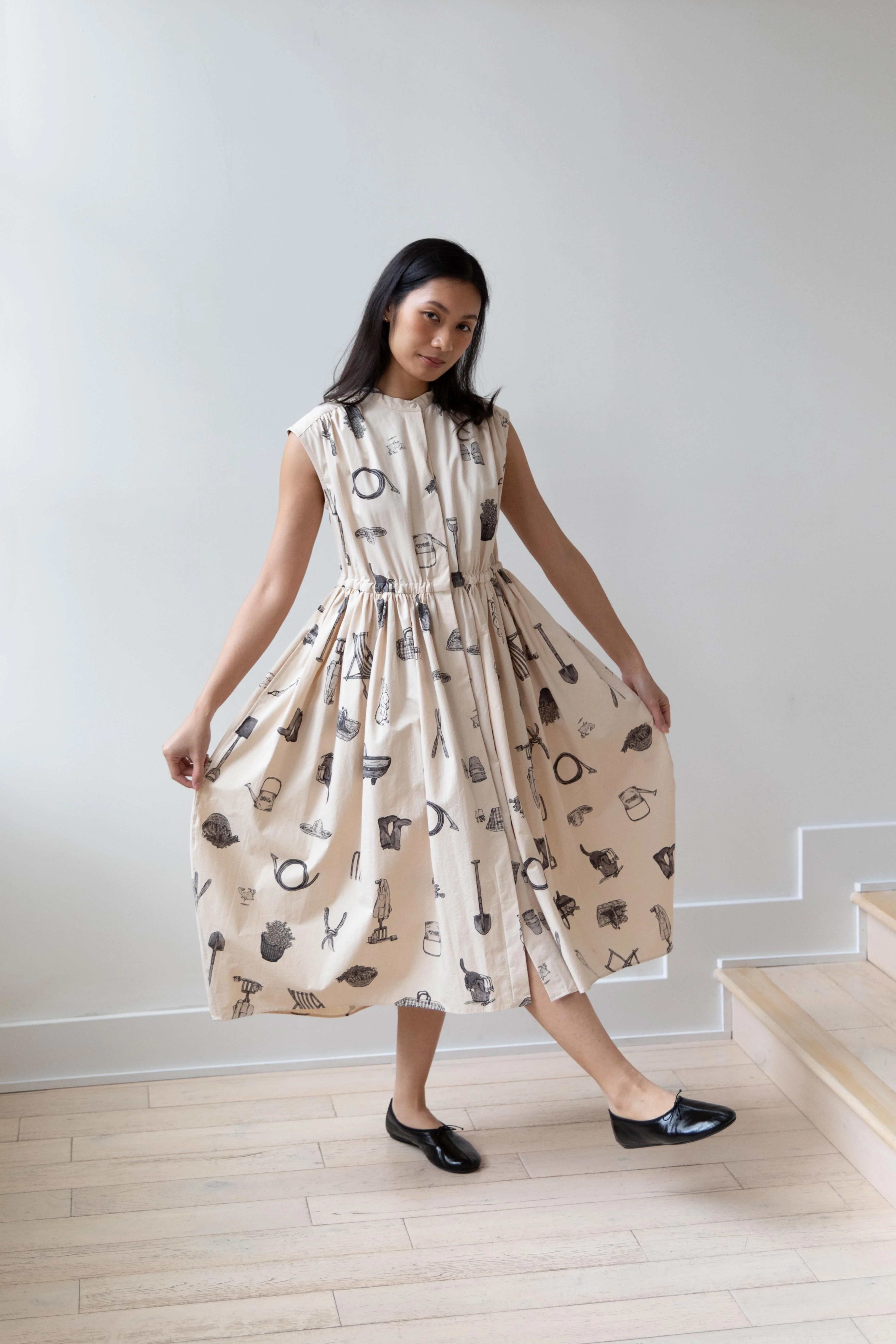 Old Man's Tailor | "Great Green Thumb" Shirt Dress in Natural & Black - Image 27