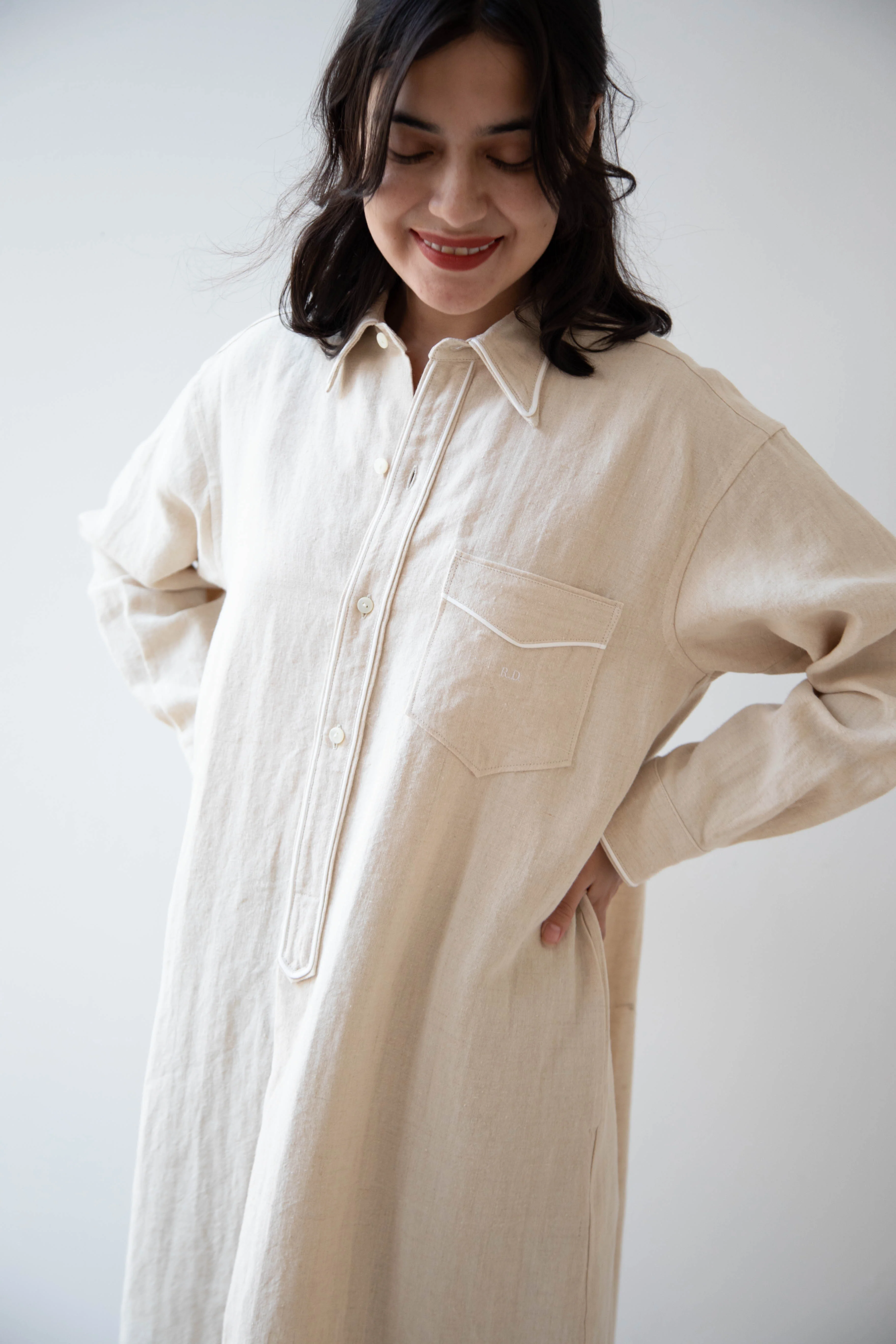 Old Man's Tailor | Hemp Trimming Long Shirt - Image 15