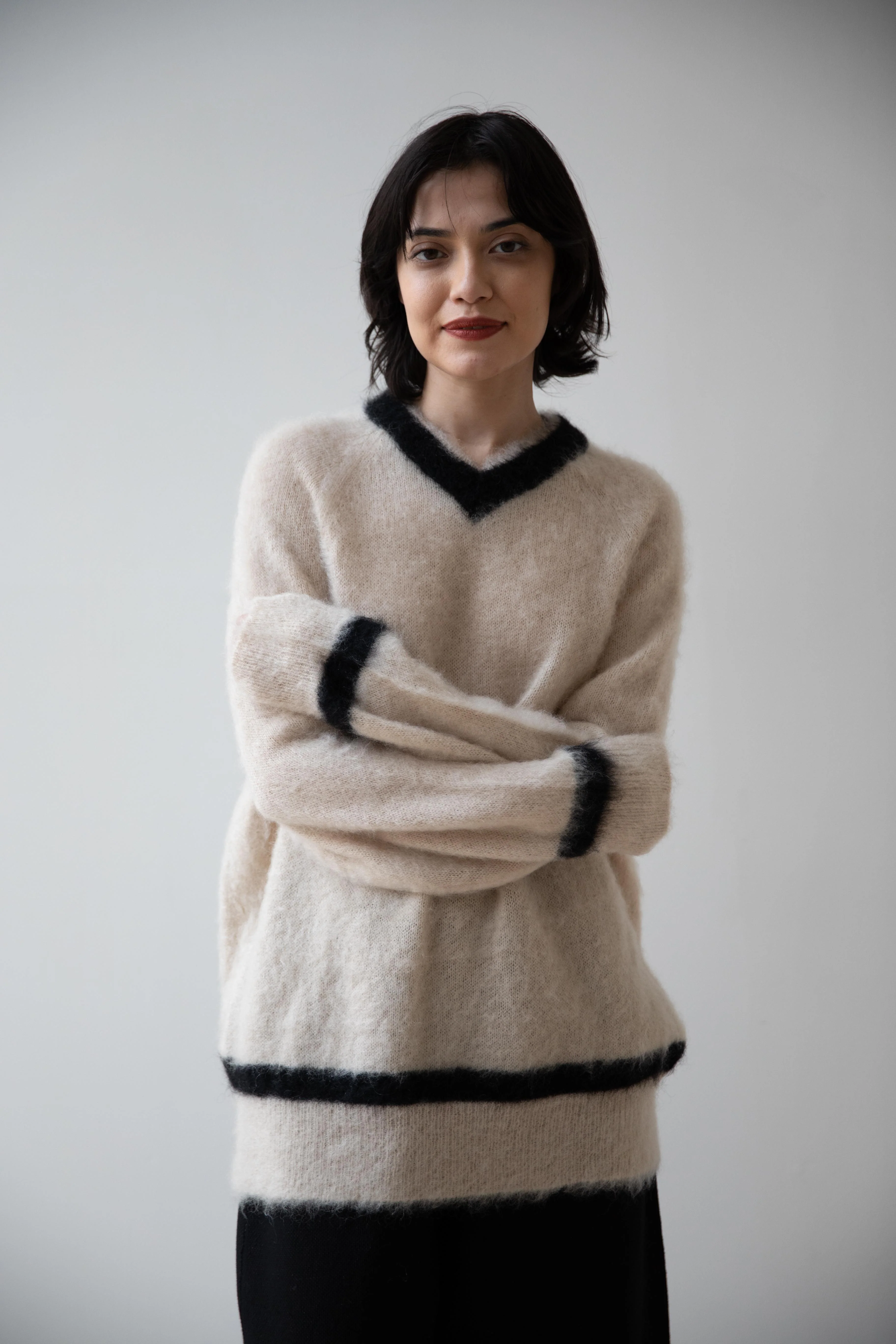 Old Man's Tailor | Mohair Cricket Sweater in Beige - Image 5