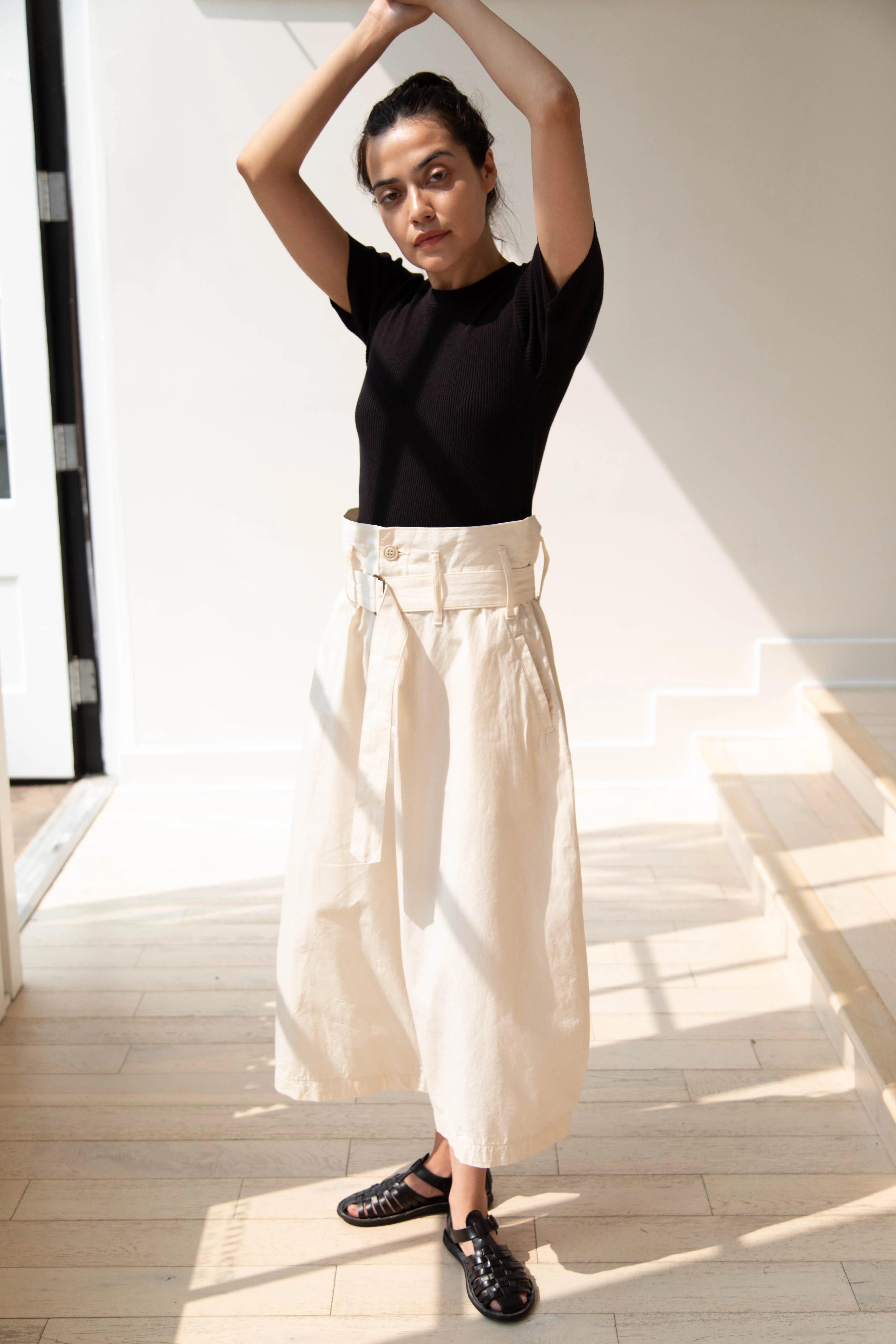 Old Man's Tailor | Ribbed Knit Half Sleeve Top in Black - Image 16