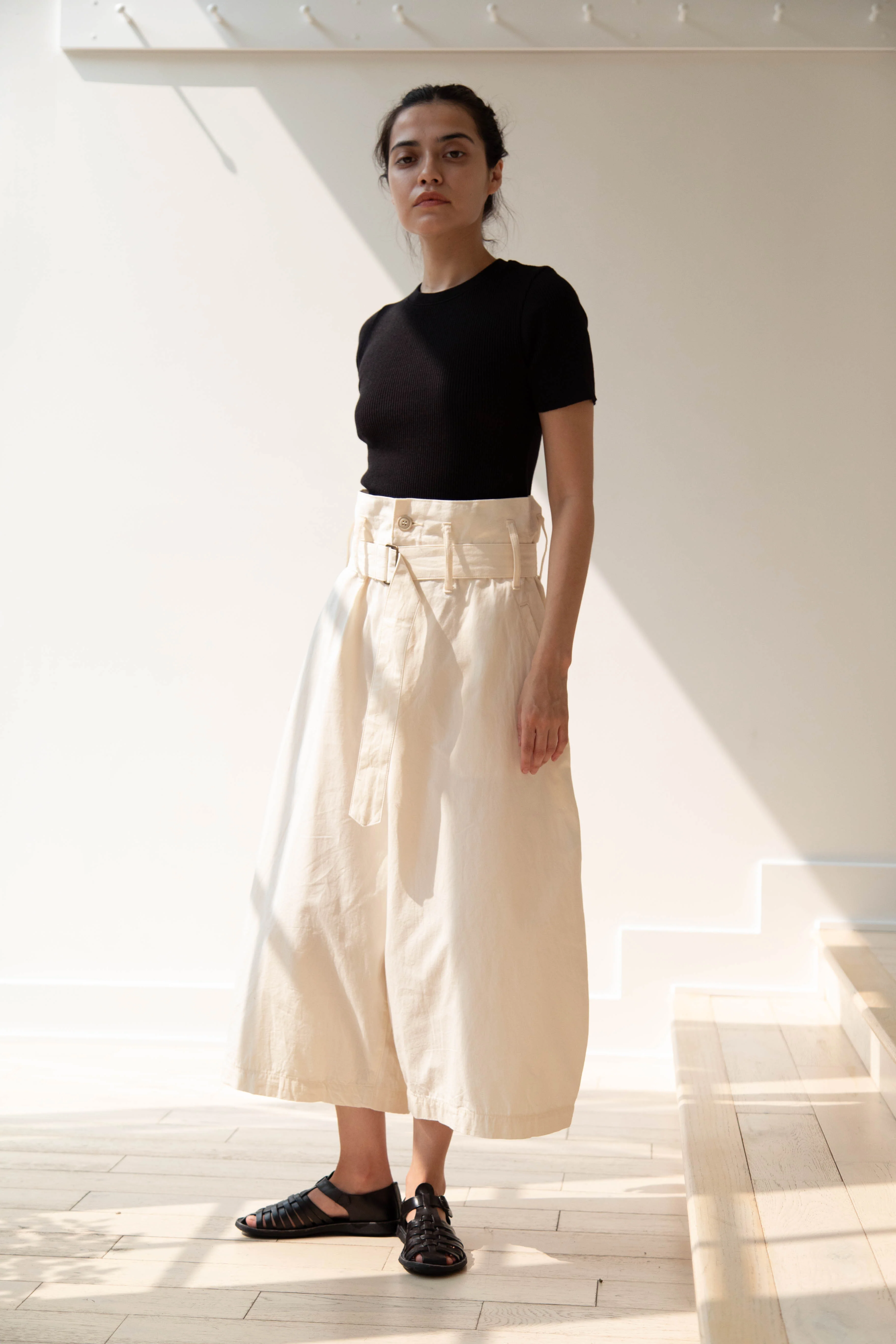 Old Man's Tailor | Ribbed Knit Half Sleeve Top in Black - Image 18