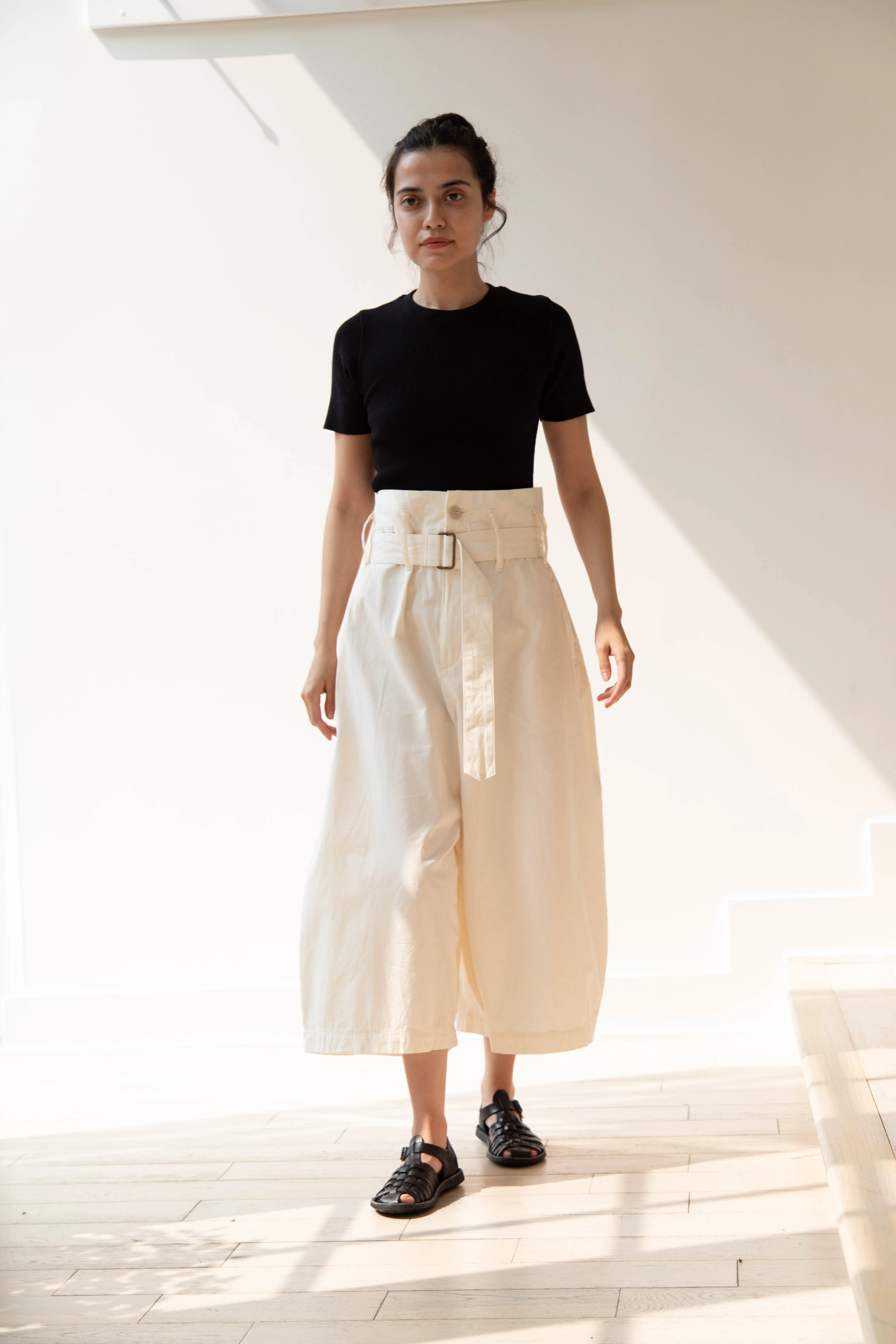 Old Man's Tailor | Ribbed Knit Half Sleeve Top in Black - Image 20