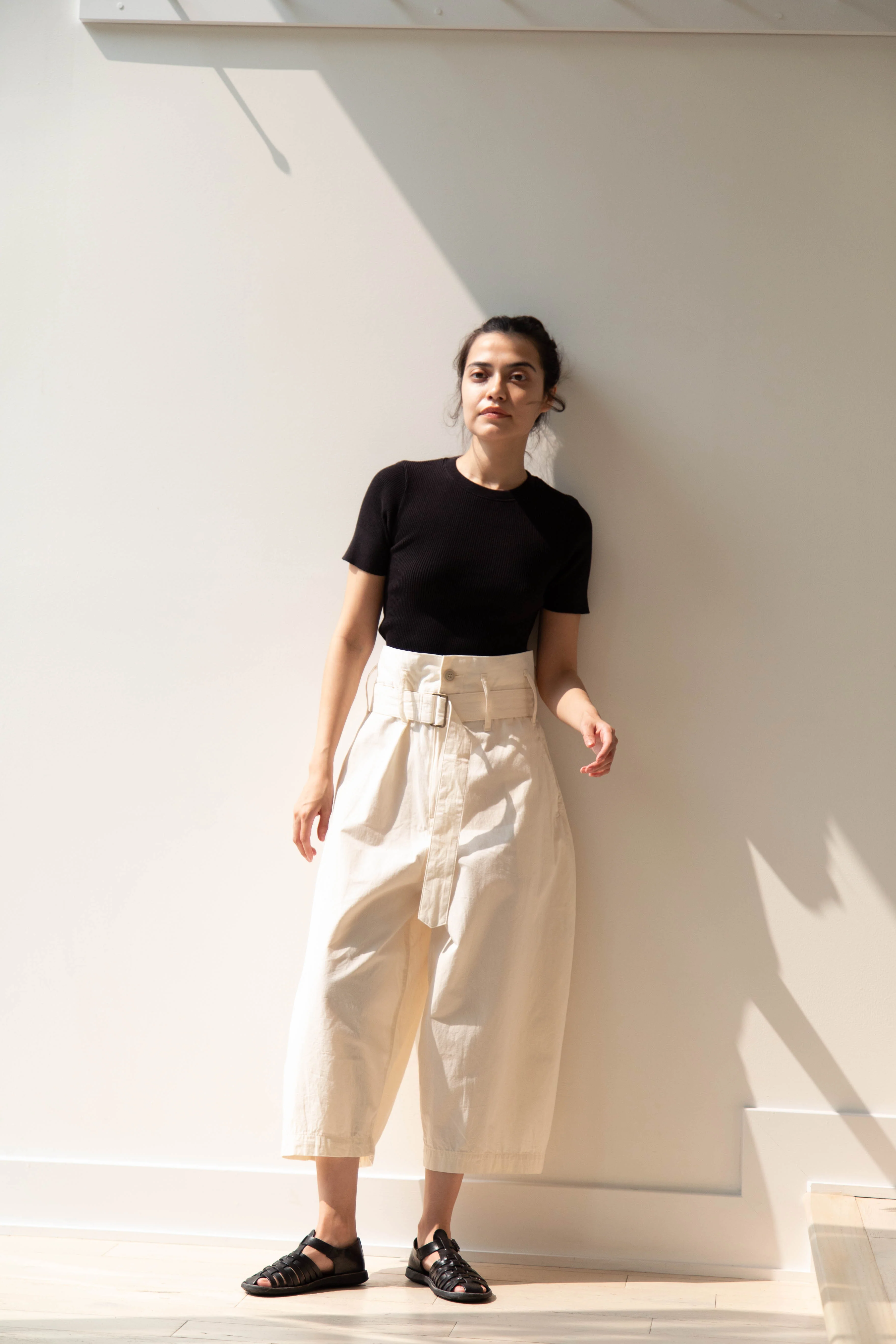 Old Man's Tailor | Ribbed Knit Half Sleeve Top in Black - Image 21
