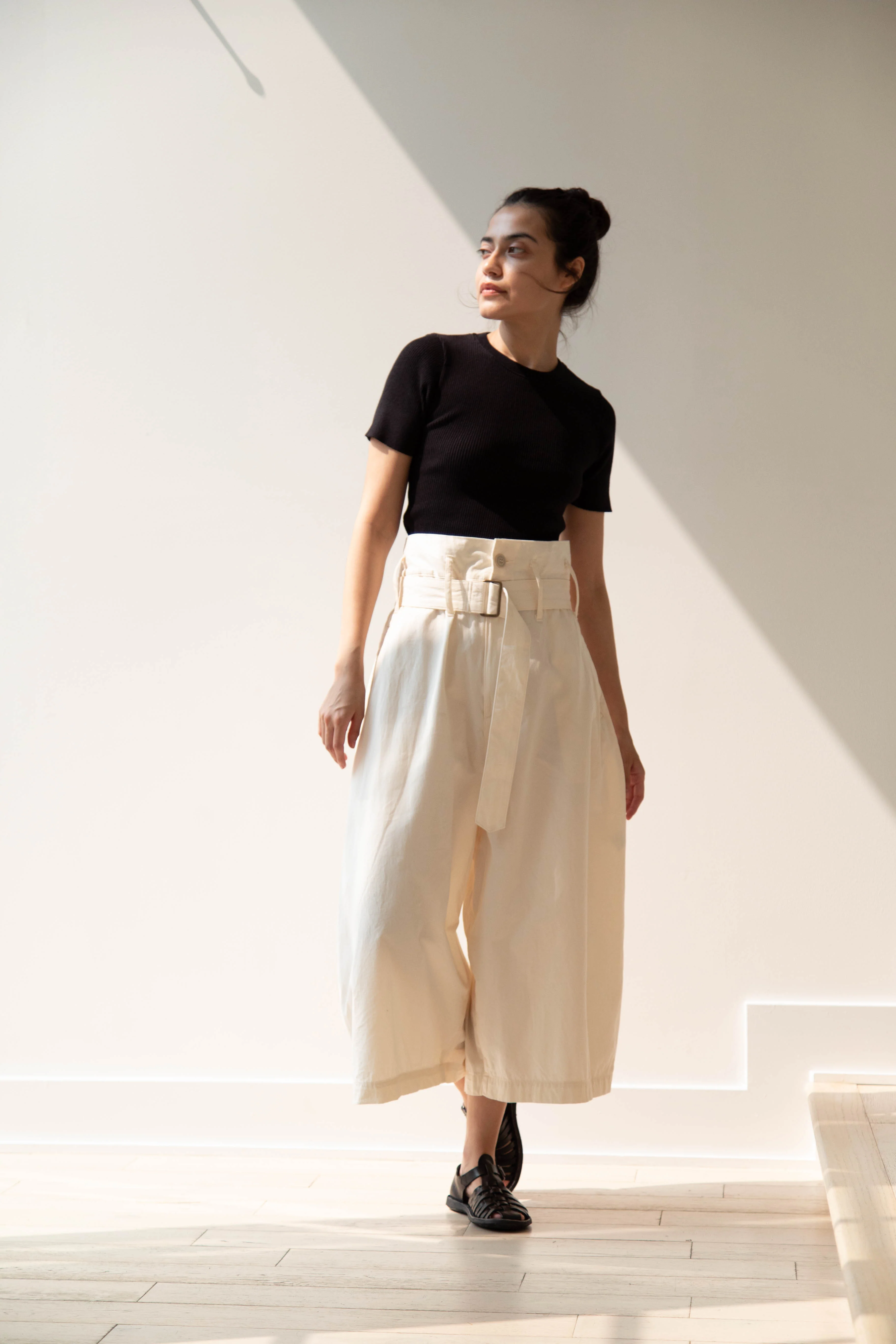 Old Man's Tailor | Ribbed Knit Half Sleeve Top in Black - Image 23
