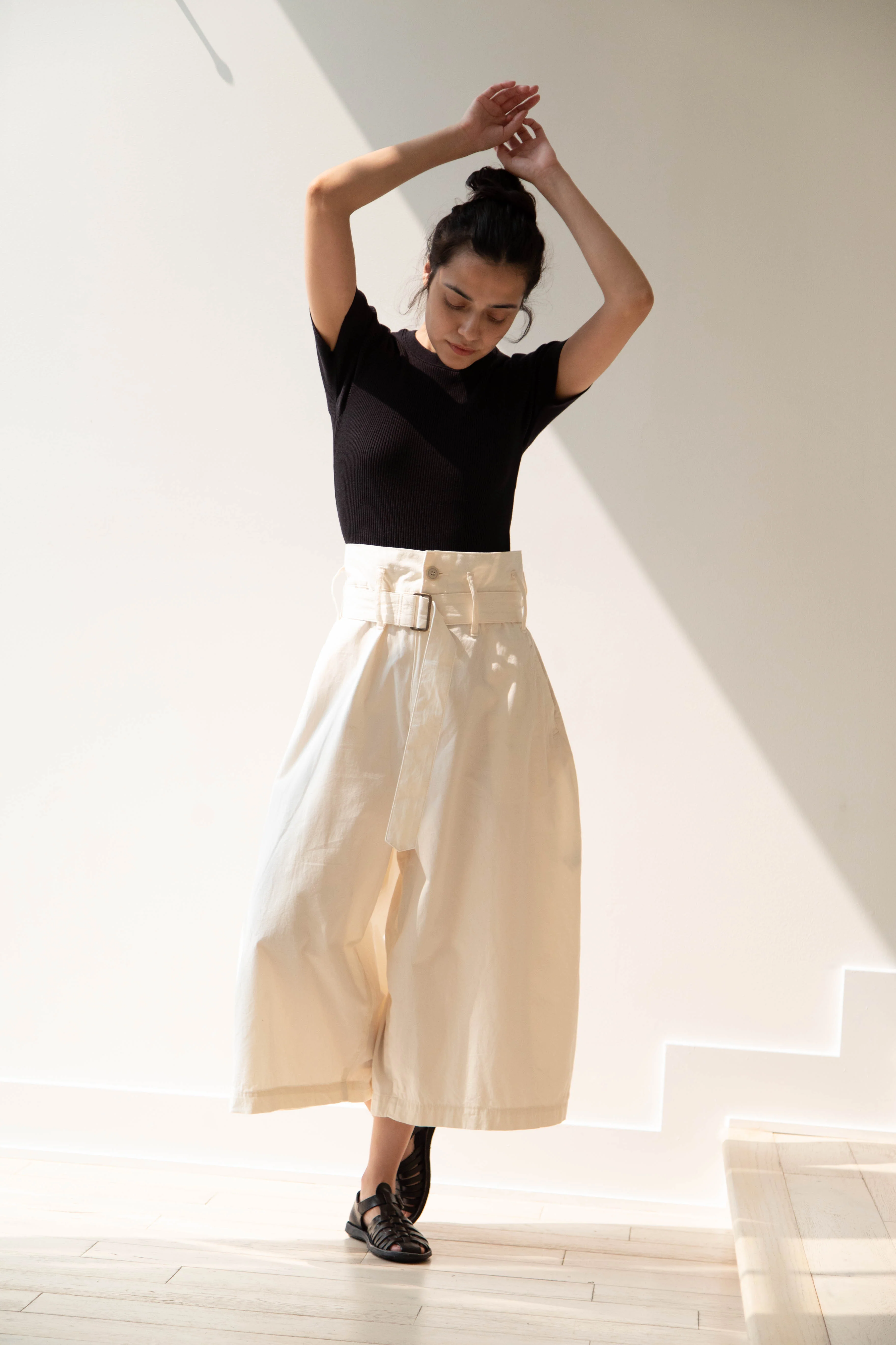 Old Man's Tailor | Ribbed Knit Half Sleeve Top in Black - Image 24