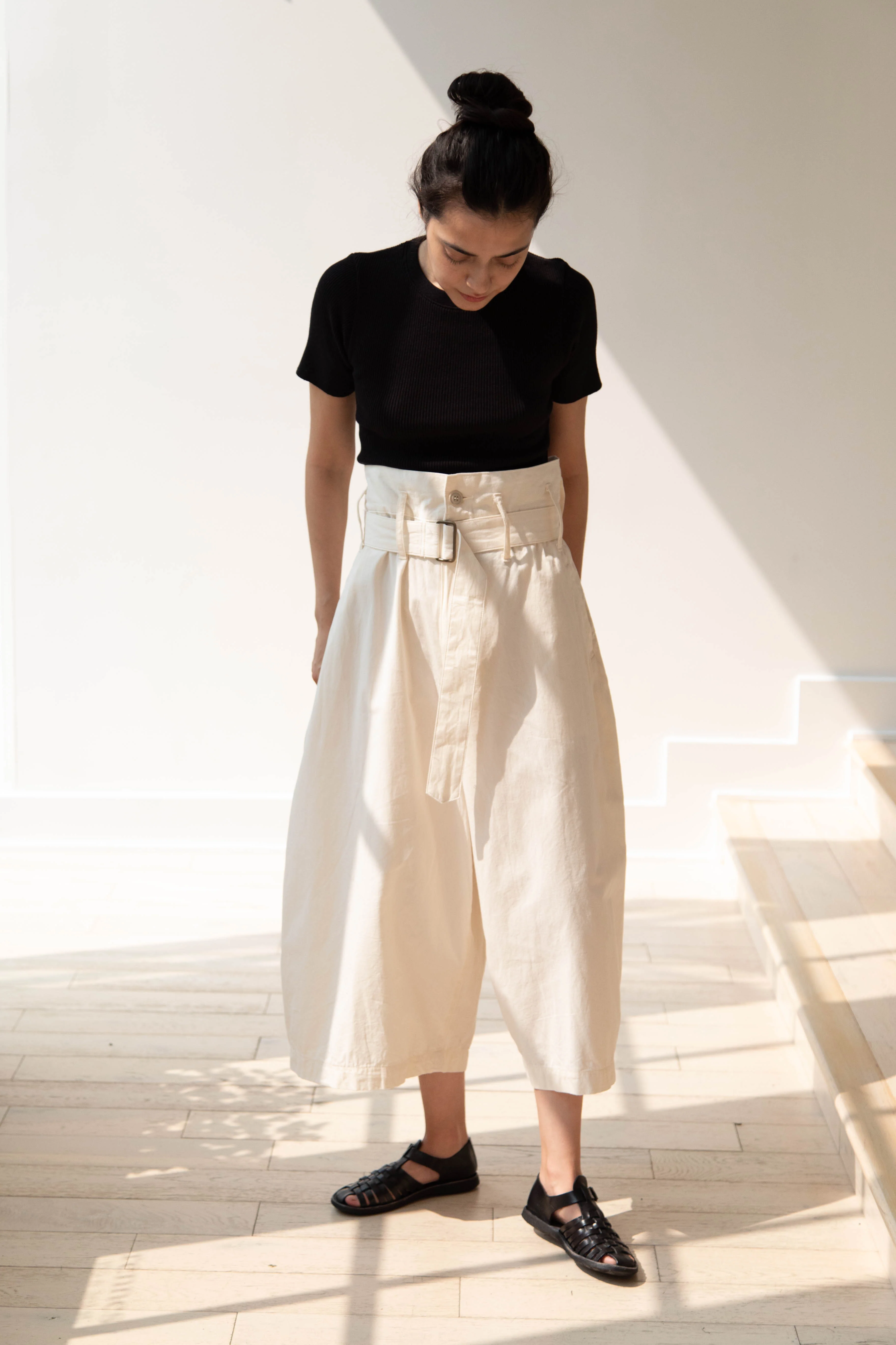 Old Man's Tailor | Ribbed Knit Half Sleeve Top in Black - Image 3
