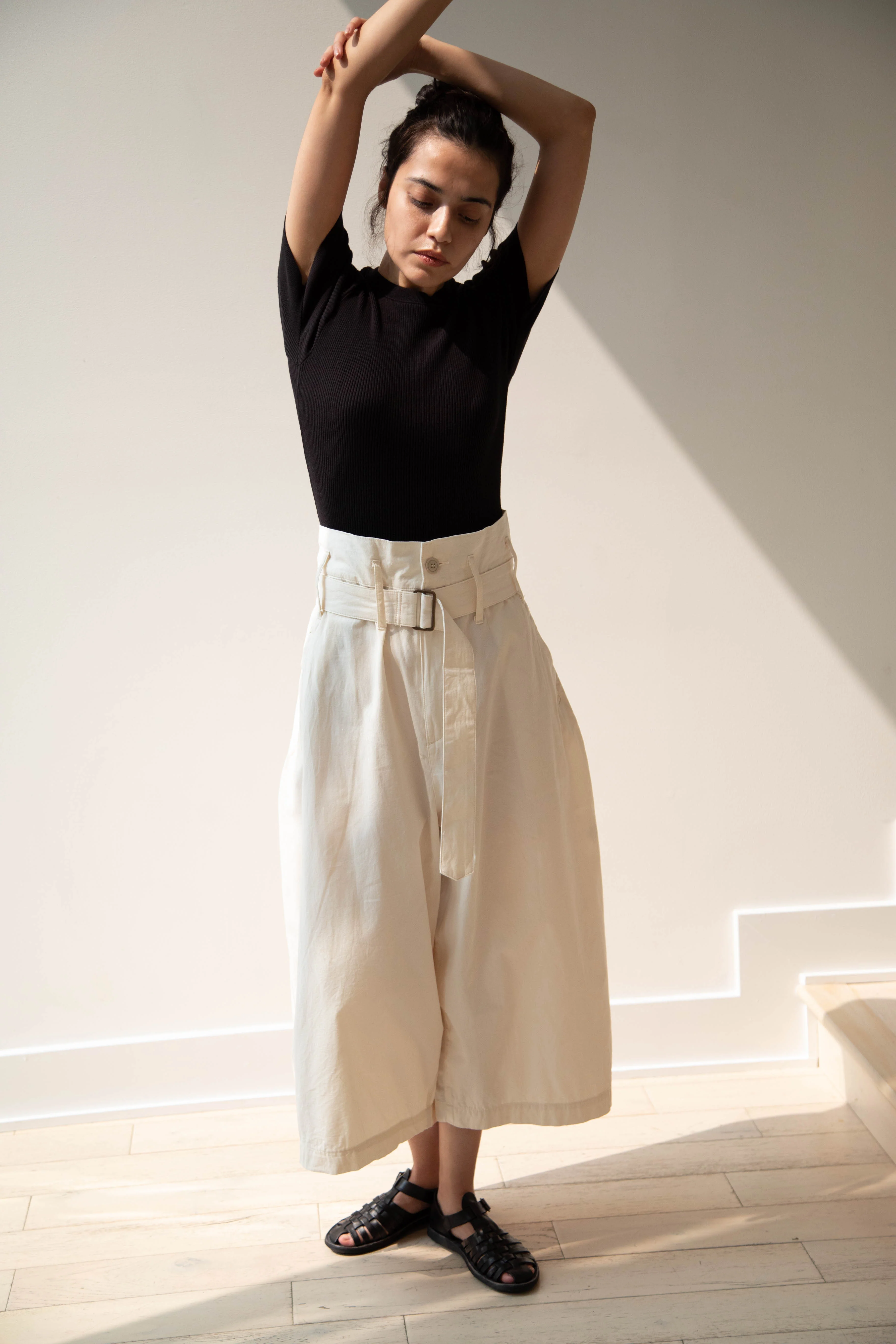 Old Man's Tailor | Ribbed Knit Half Sleeve Top in Black - Image 34