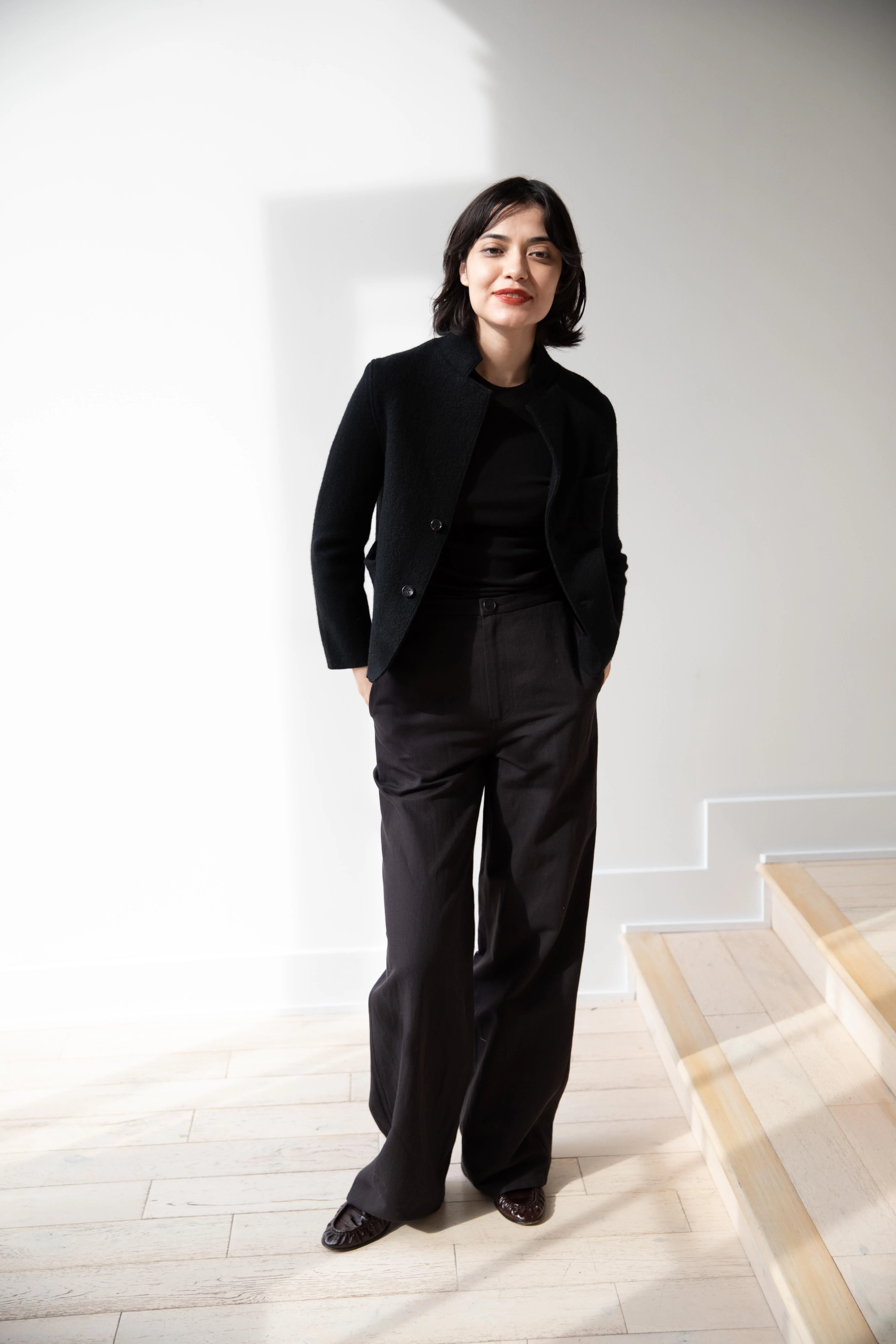 Old Man's Tailor | Wool Felt Knit Jacket in Black - Image 11