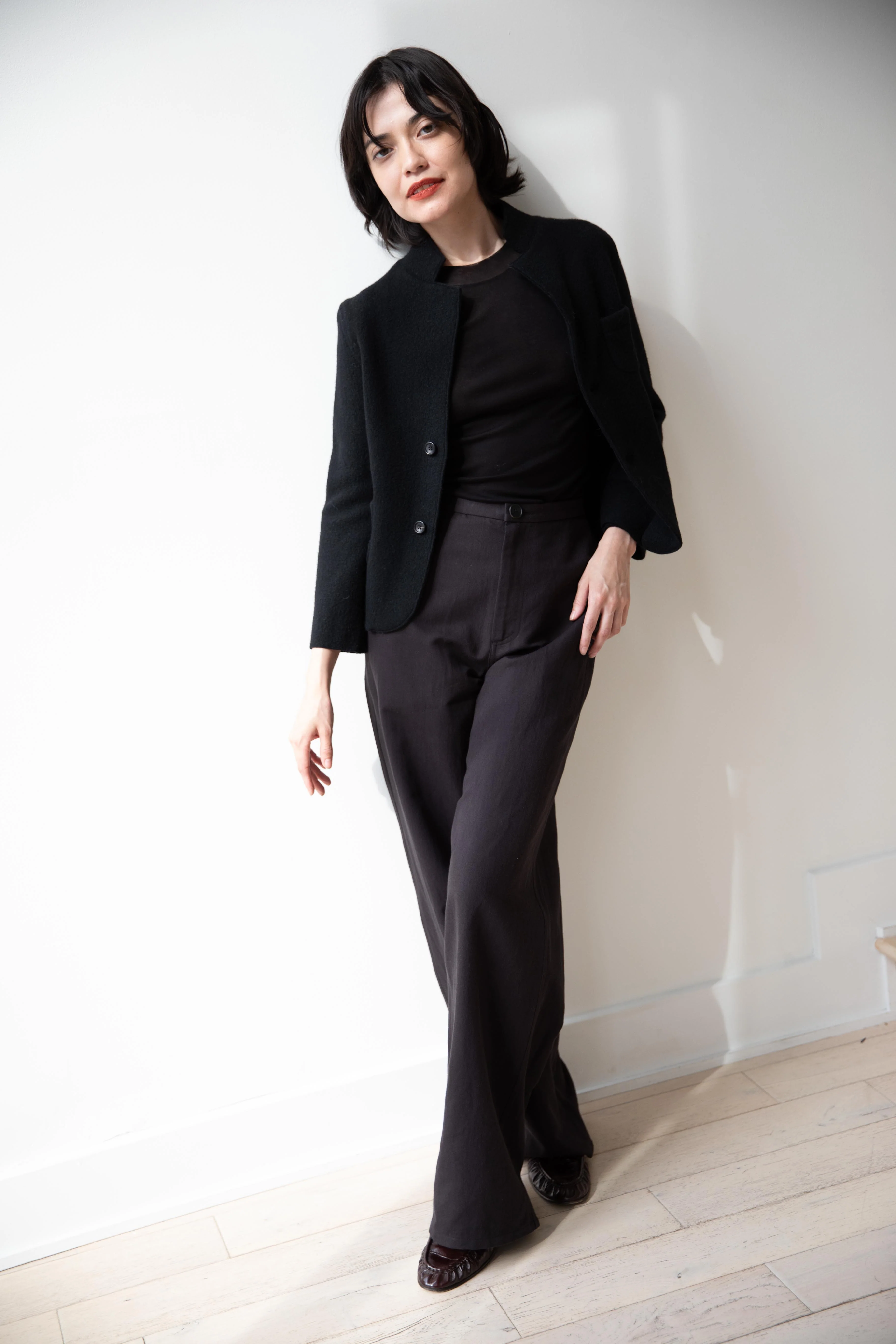 Old Man's Tailor | Wool Felt Knit Jacket in Black - Image 14