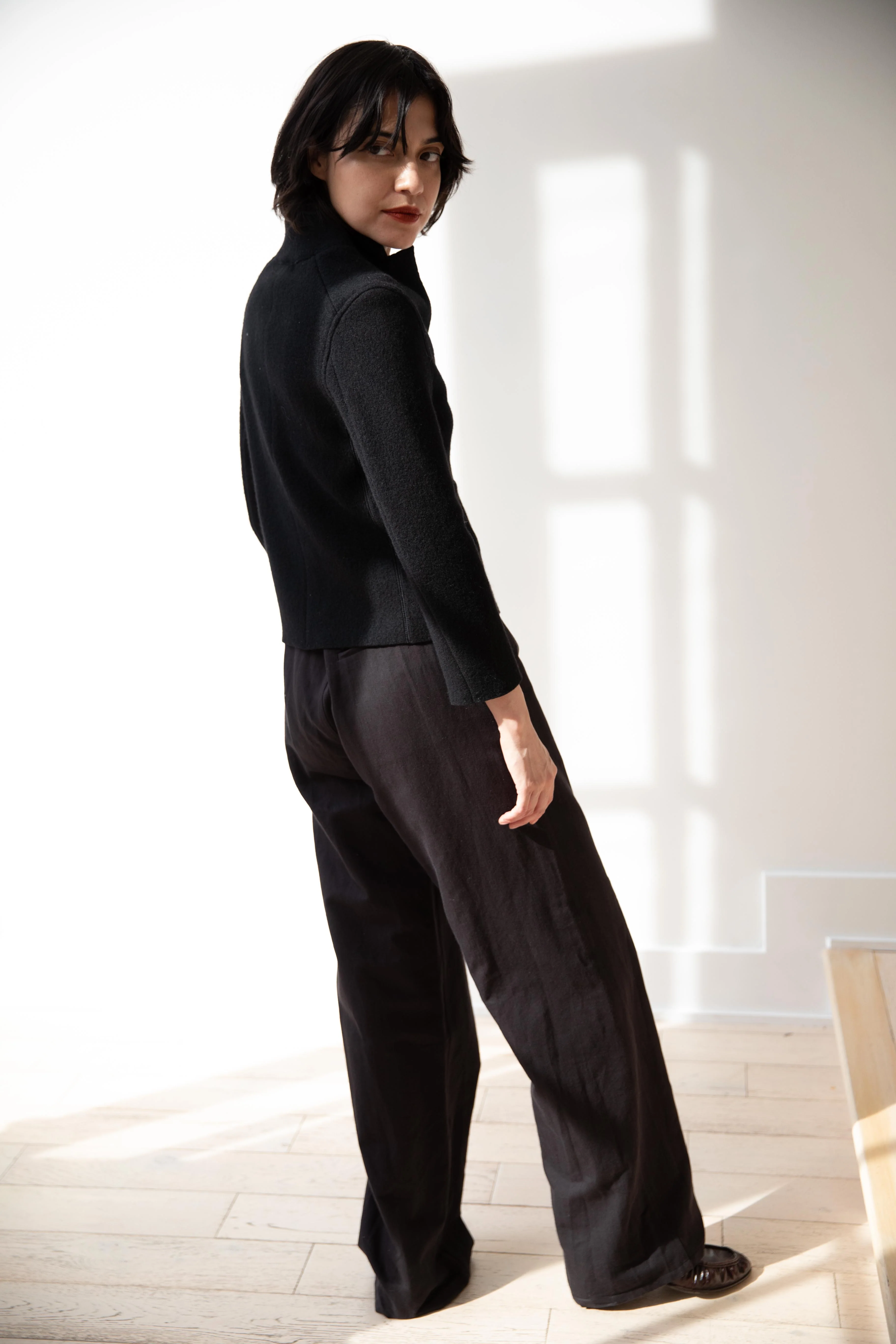 Old Man's Tailor | Wool Felt Knit Jacket in Black - Image 25