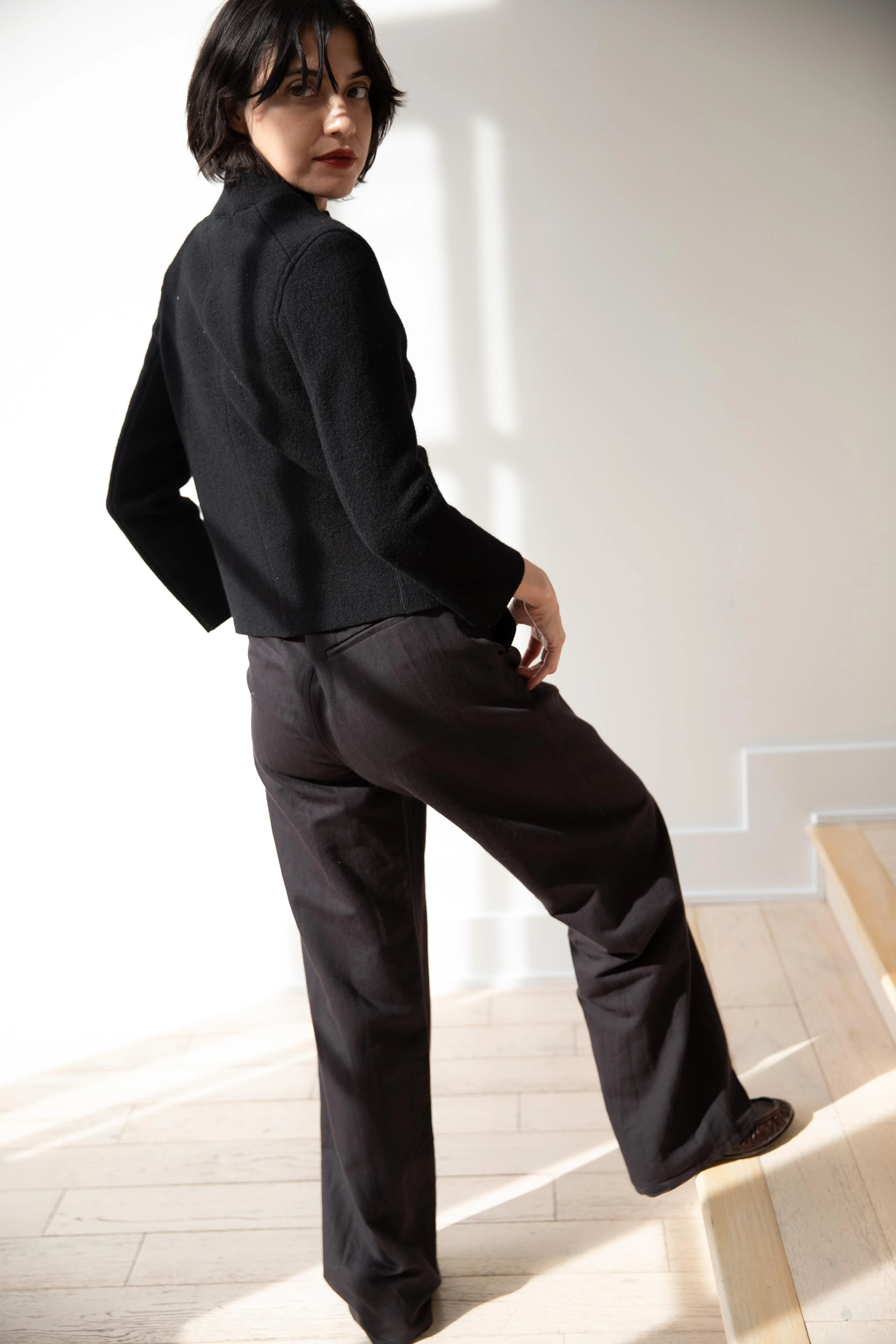 Old Man's Tailor | Wool Felt Knit Jacket in Black - Image 27