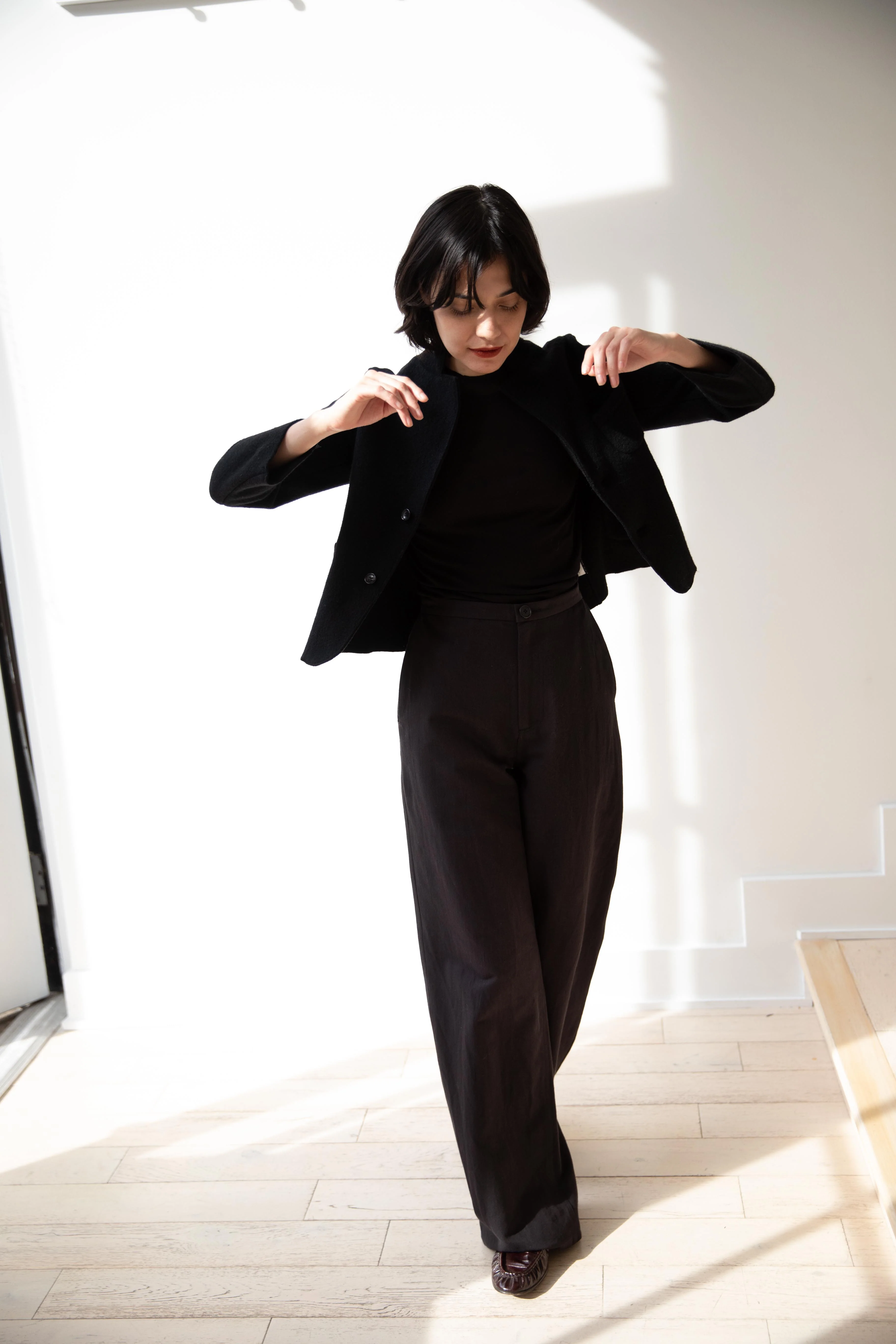 Old Man's Tailor | Wool Felt Knit Jacket in Black - Image 31