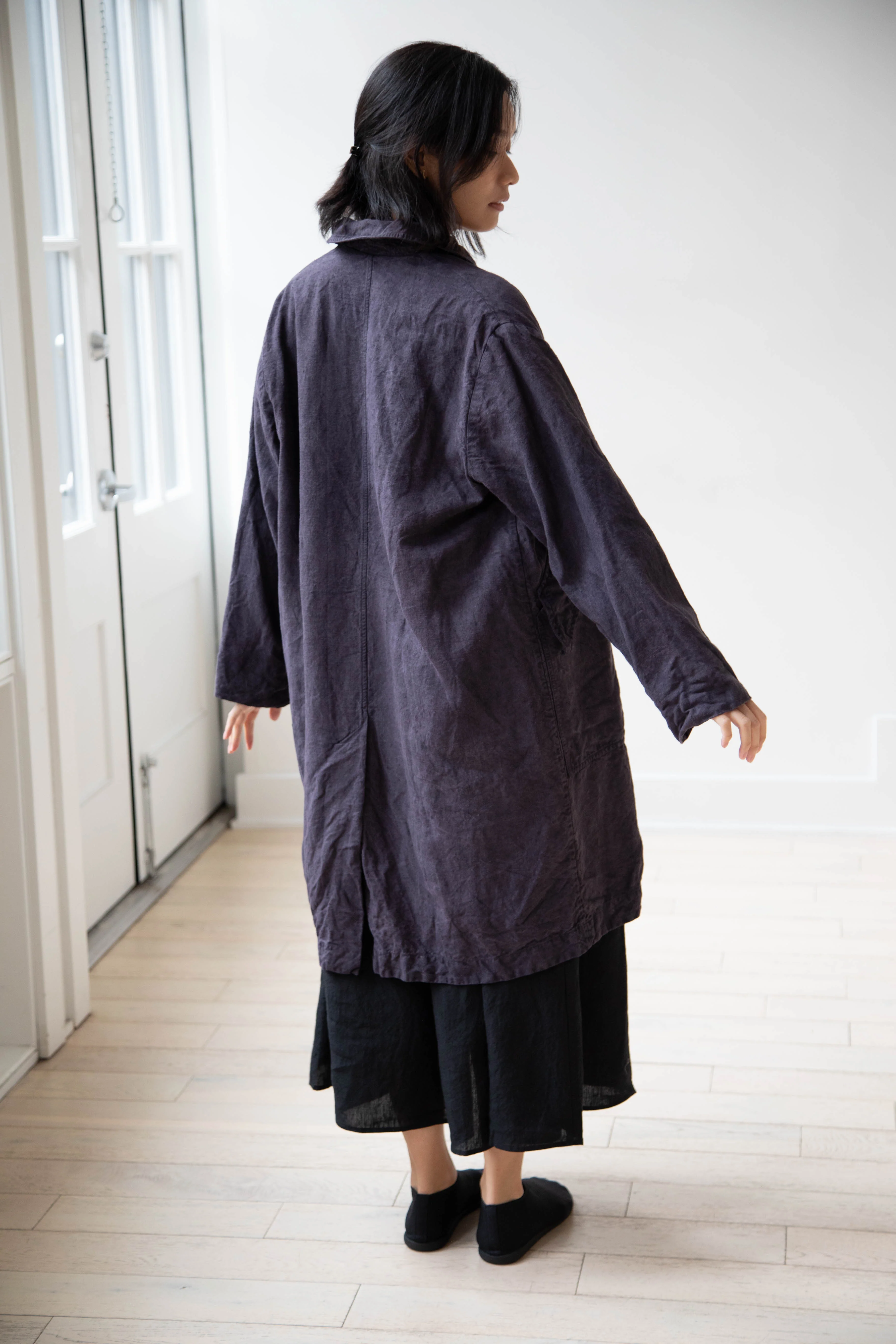 Oliver Church | Big Coat in Anthracite Antique Linen - Image 17
