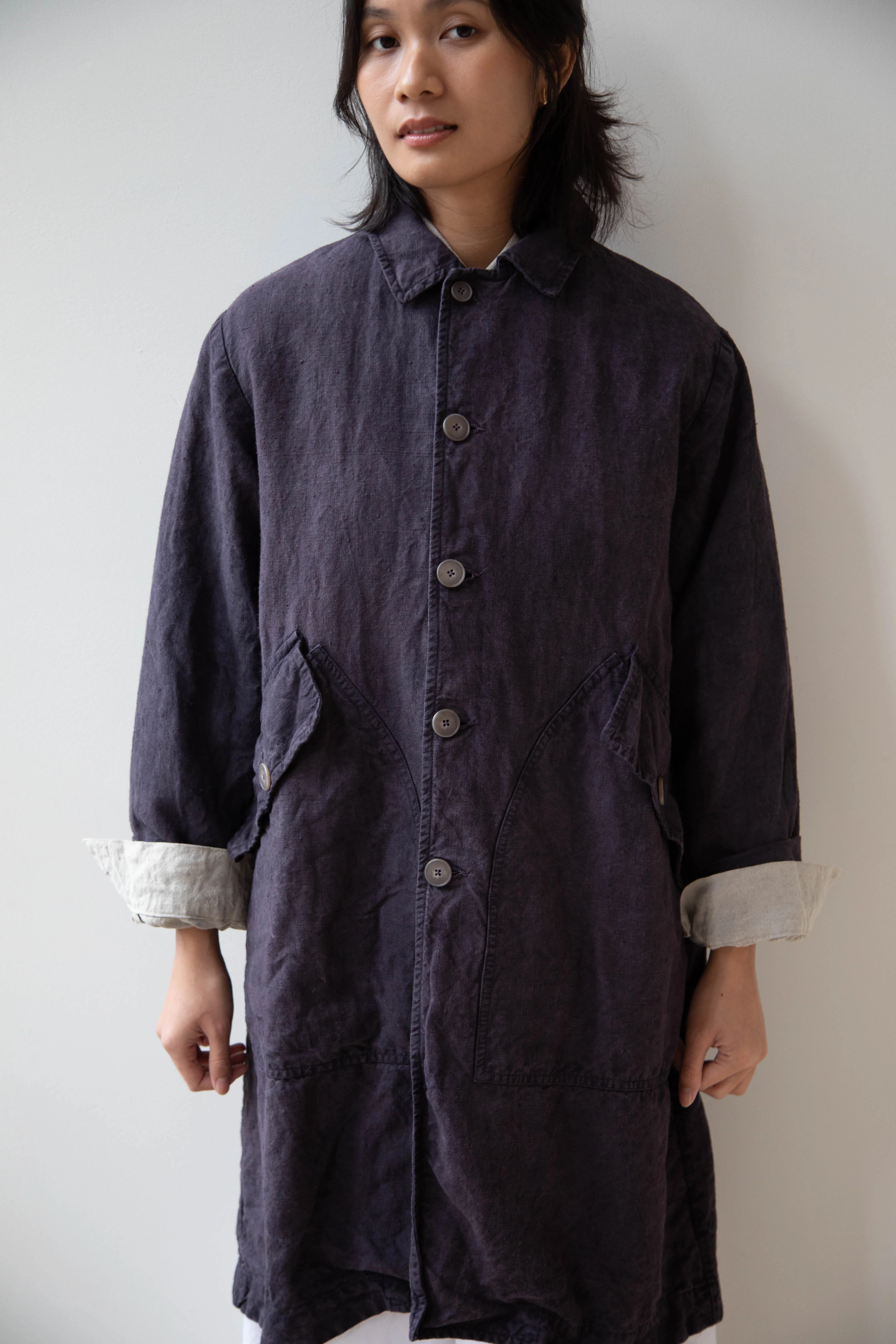 Oliver Church | Big Coat in Anthracite Antique Linen - Image 19