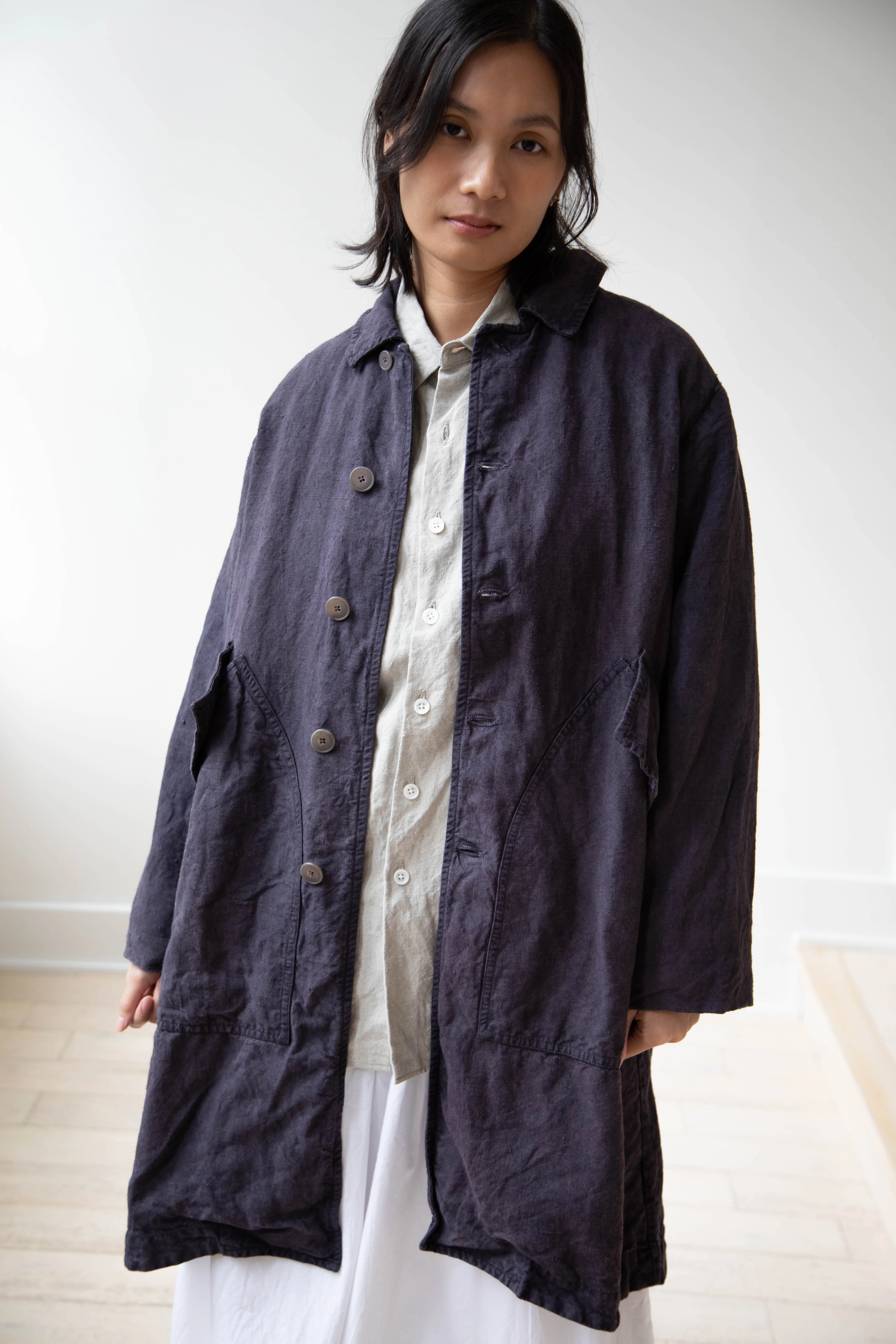 Oliver Church | Big Coat in Anthracite Antique Linen - Image 23